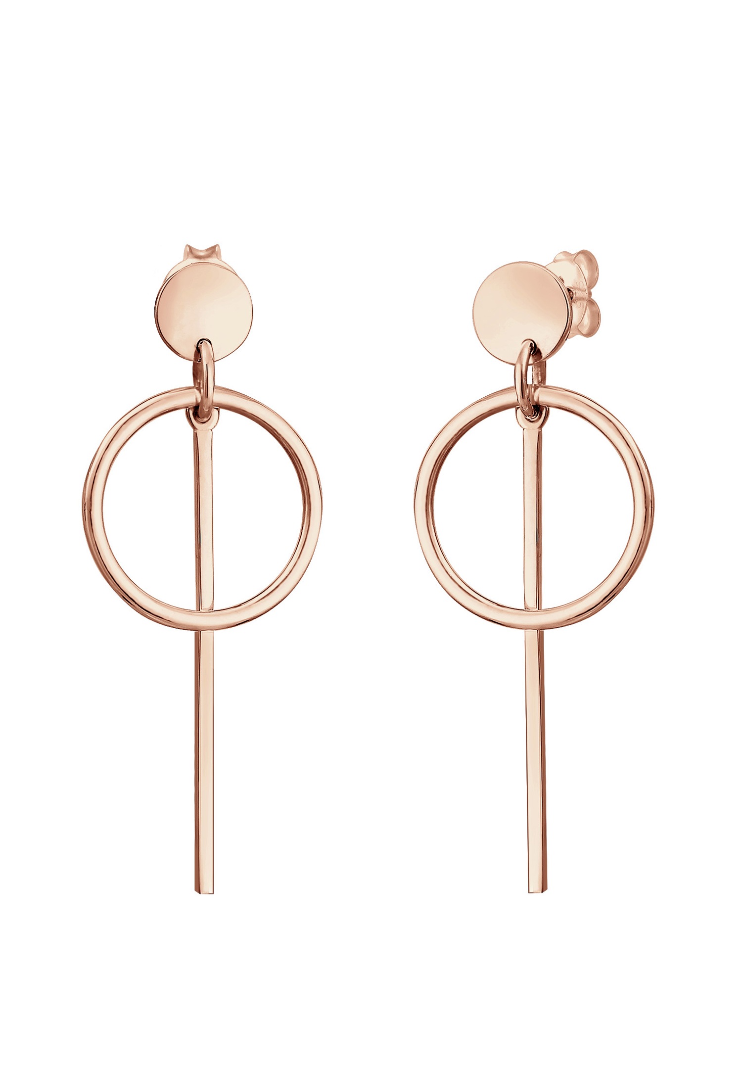 Elli Orecchini Donna Pendenti Geo Cerchio: Argento 925, Minimal, Cool, Resistenti All'Ossidazione, Idea Regalo