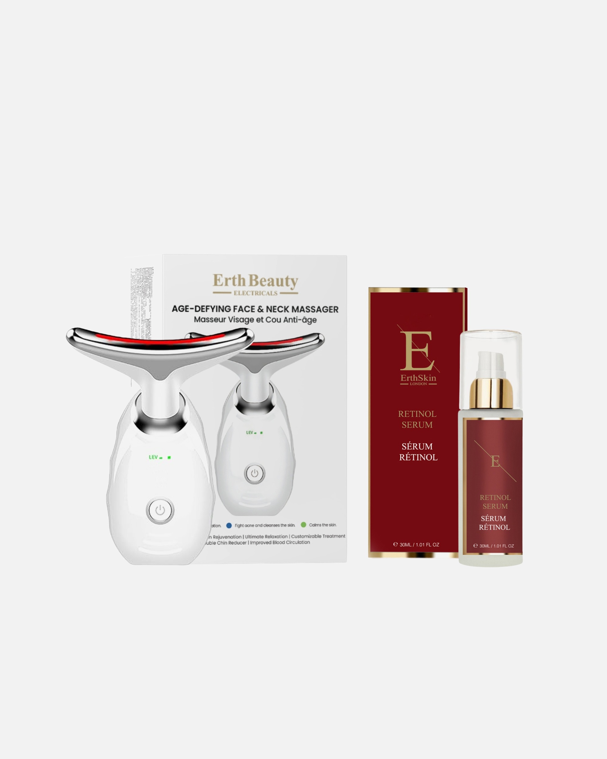 Dispotivo Massaggio Viso di Unisex ErthSkin London Massaggiatore Viso Collo Duo Retinolo 1 Stück