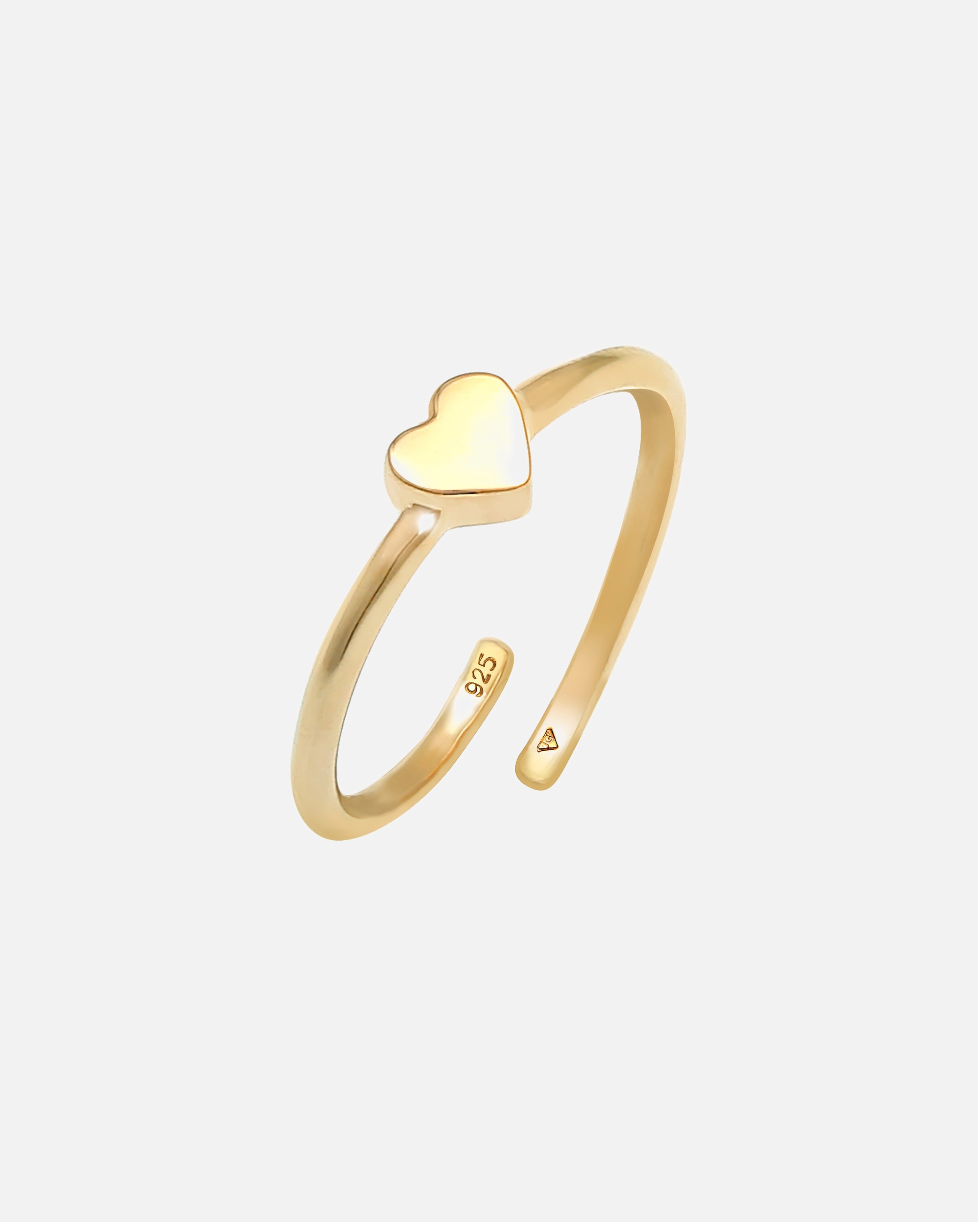 Anello di Femmina Elli simbolo dell'amore cuore semplice regolabile in argento sterling 925 goldfarben
