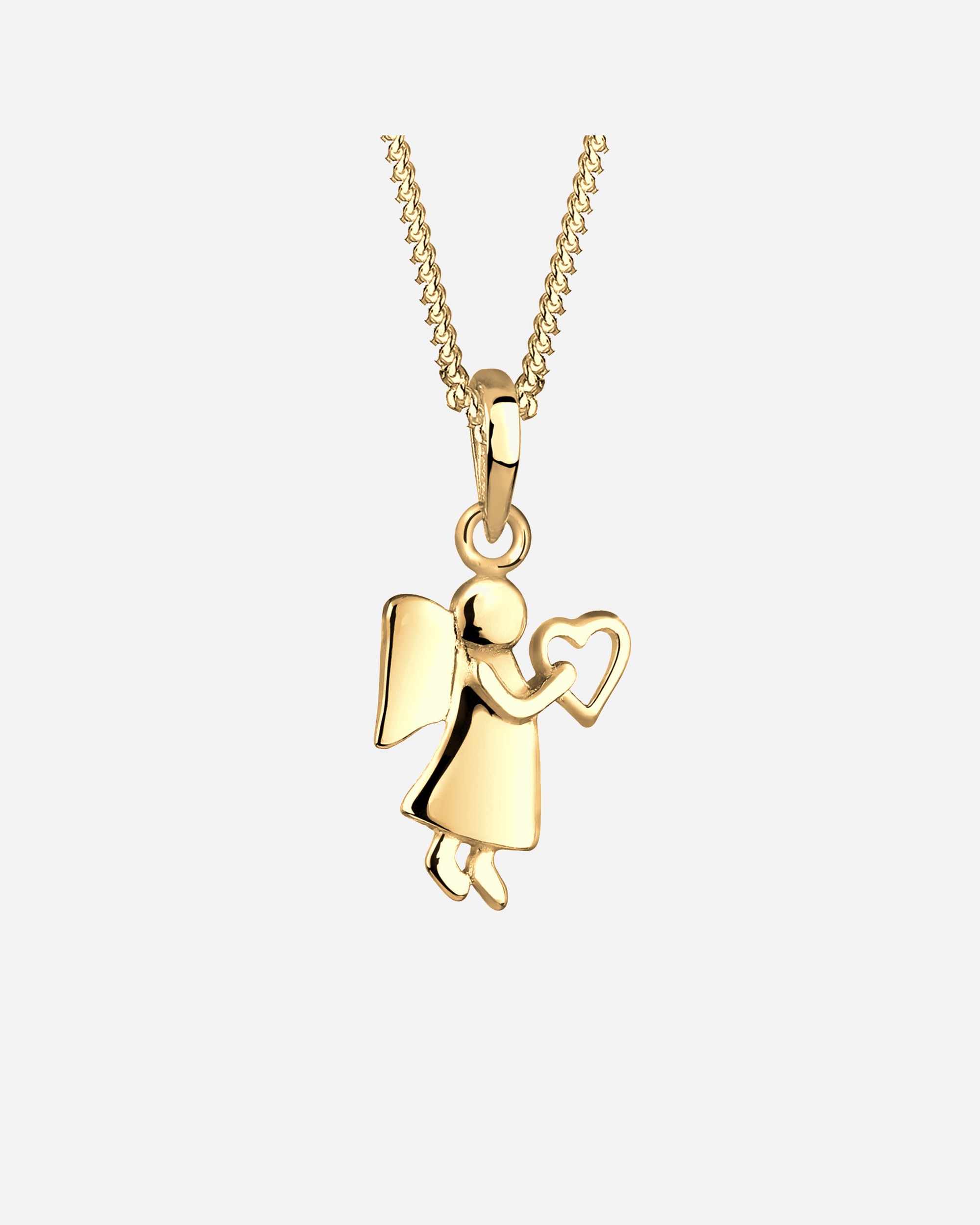 Collana di Femmina Elli Talismano Cuore Angelo in Argento Sterling 925 45