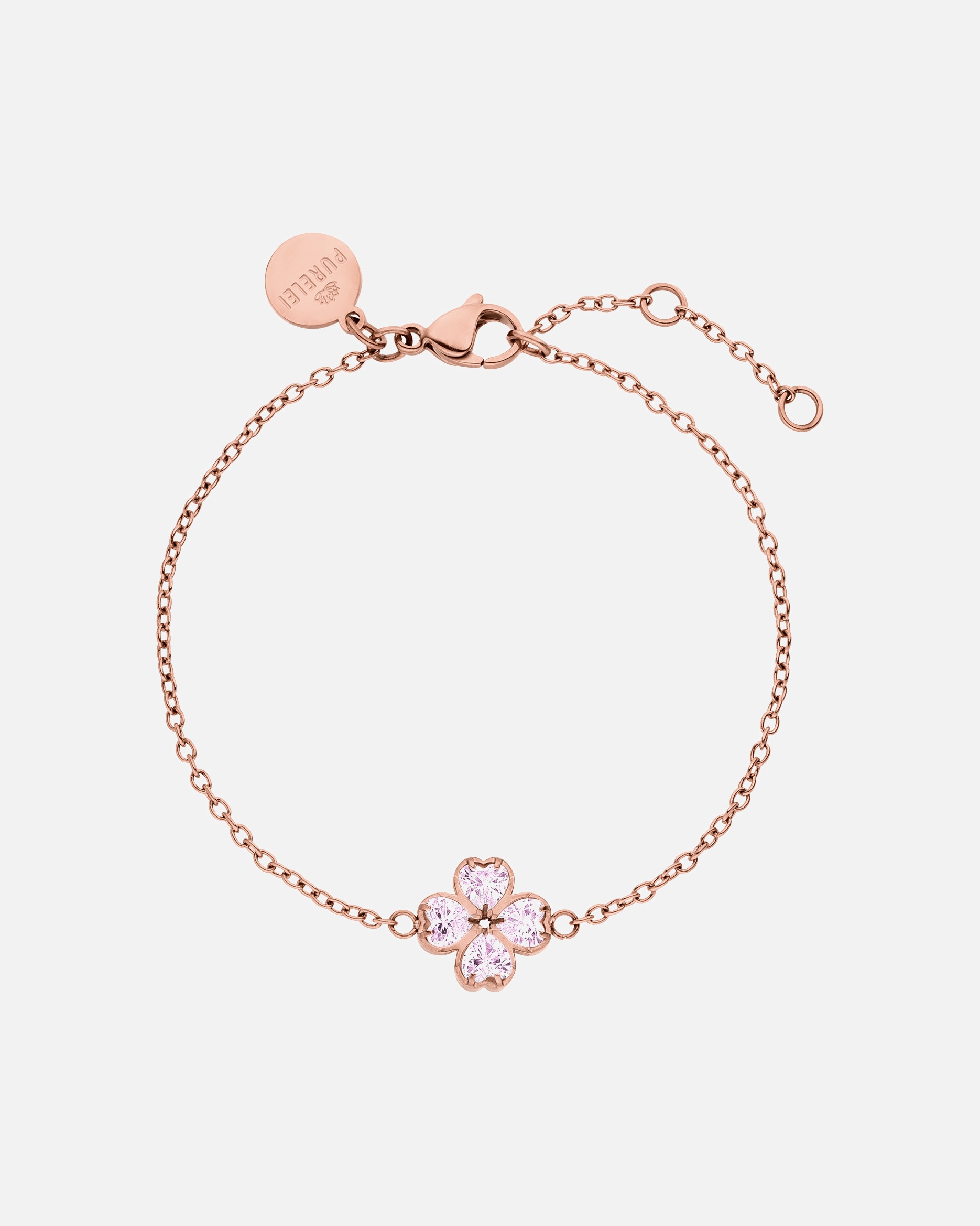 Braccialetto di Unisex Purelei Cuore Rosé Bracciale 100% acciaio inossidabile Oro rosa
