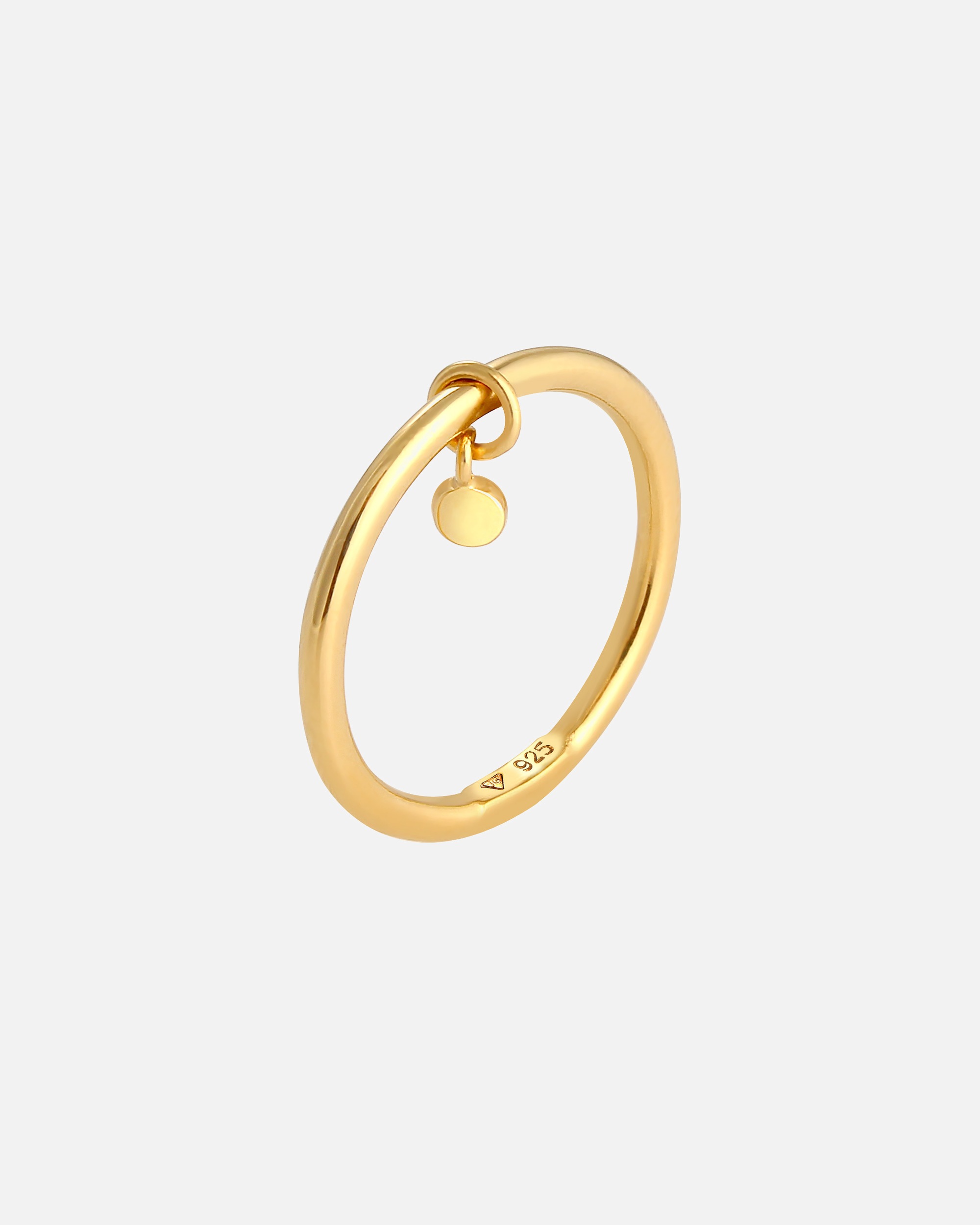 Anello di Femmina Elli Bandring Round Piastrina Basic Minimal in argento sterling 925 56