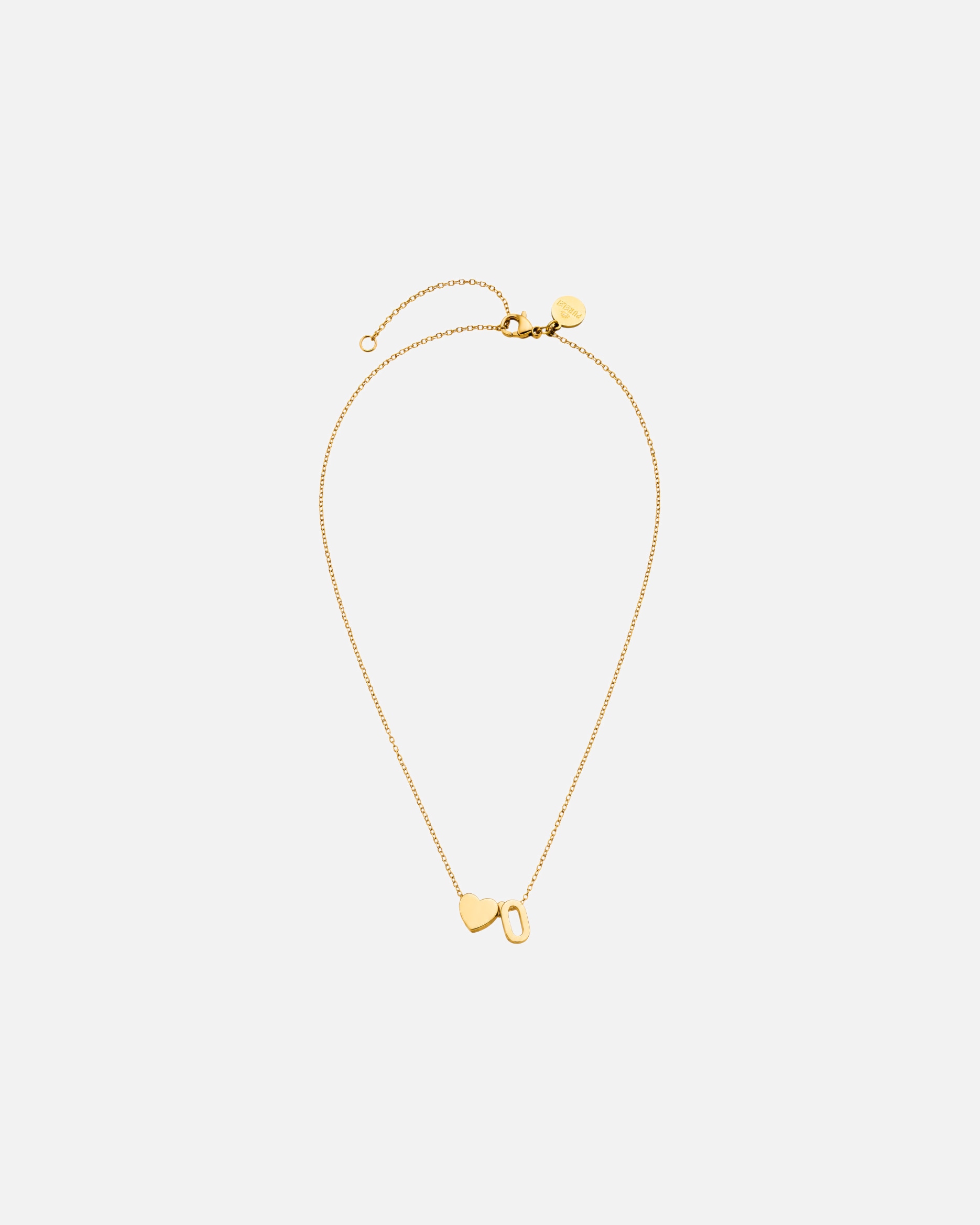 Collana di Unisex Purelei Letter Heart O Collana 100% acciaio inossidabile Oro