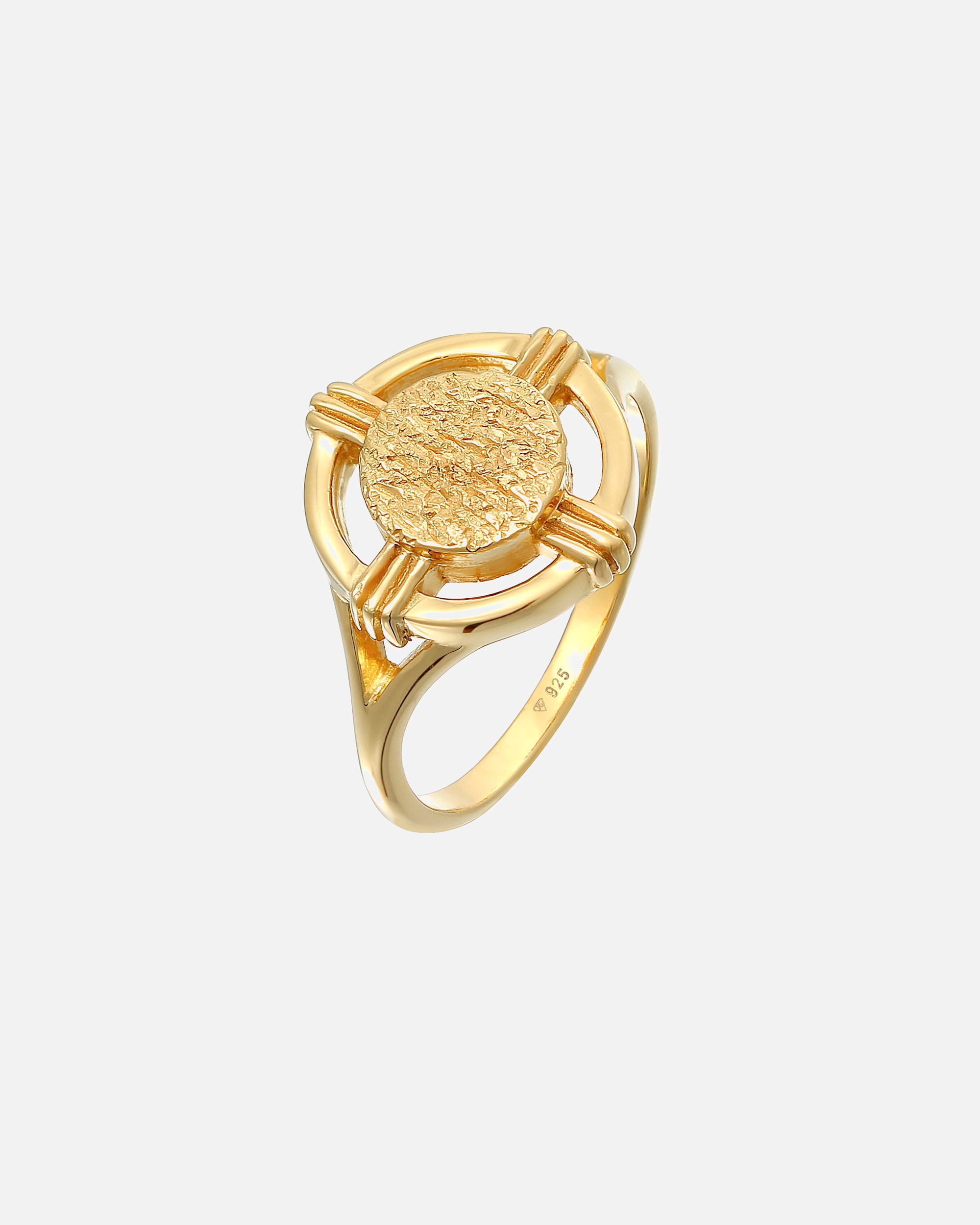 Anello di Femmina Elli Moneta Cerchio Organic Vintage Trend Blogger in argento sterling 925 56