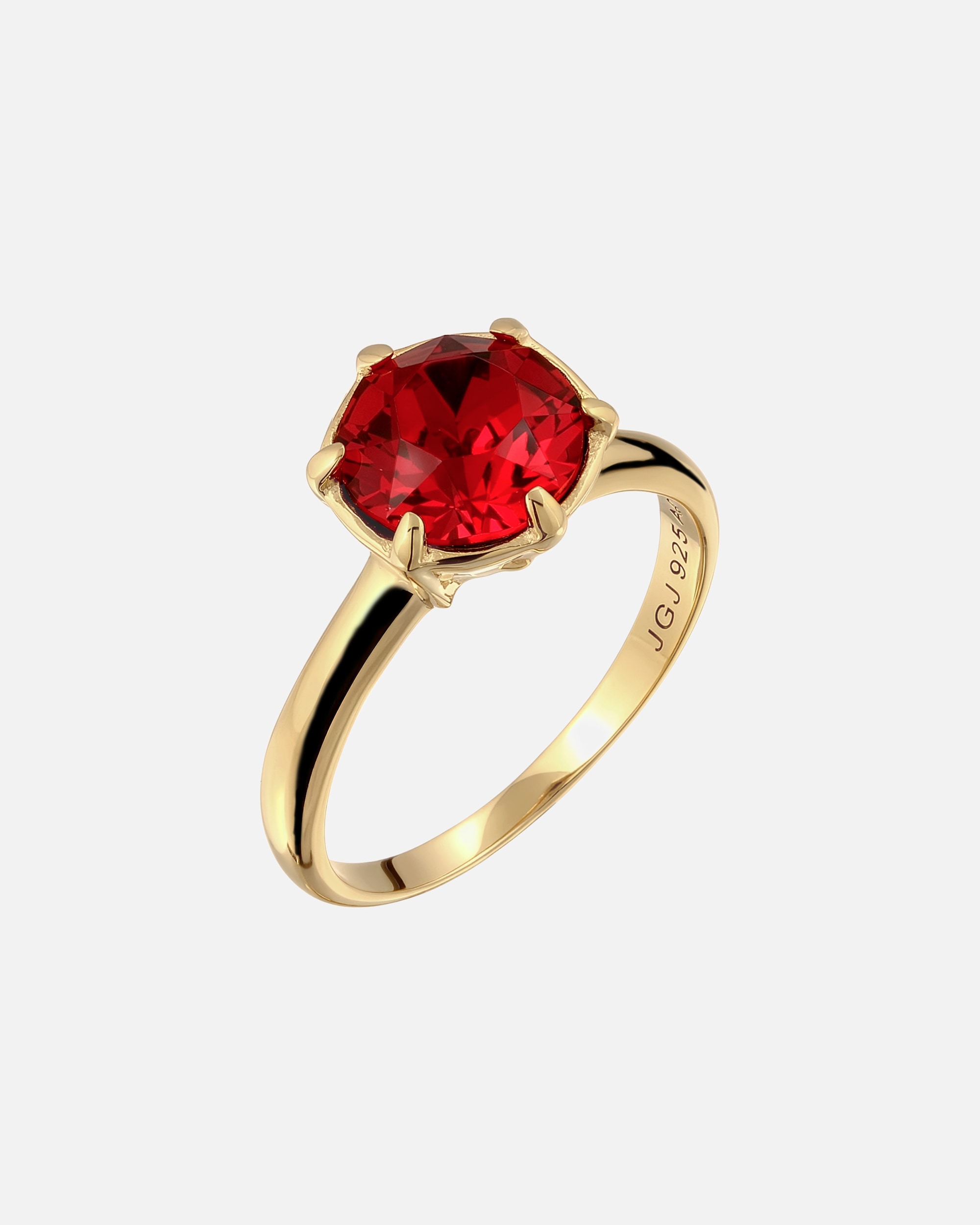 Anello di Femmina Elli Solitario elegante con cristallo verde in Argento Sterling 925 placcato oro 52