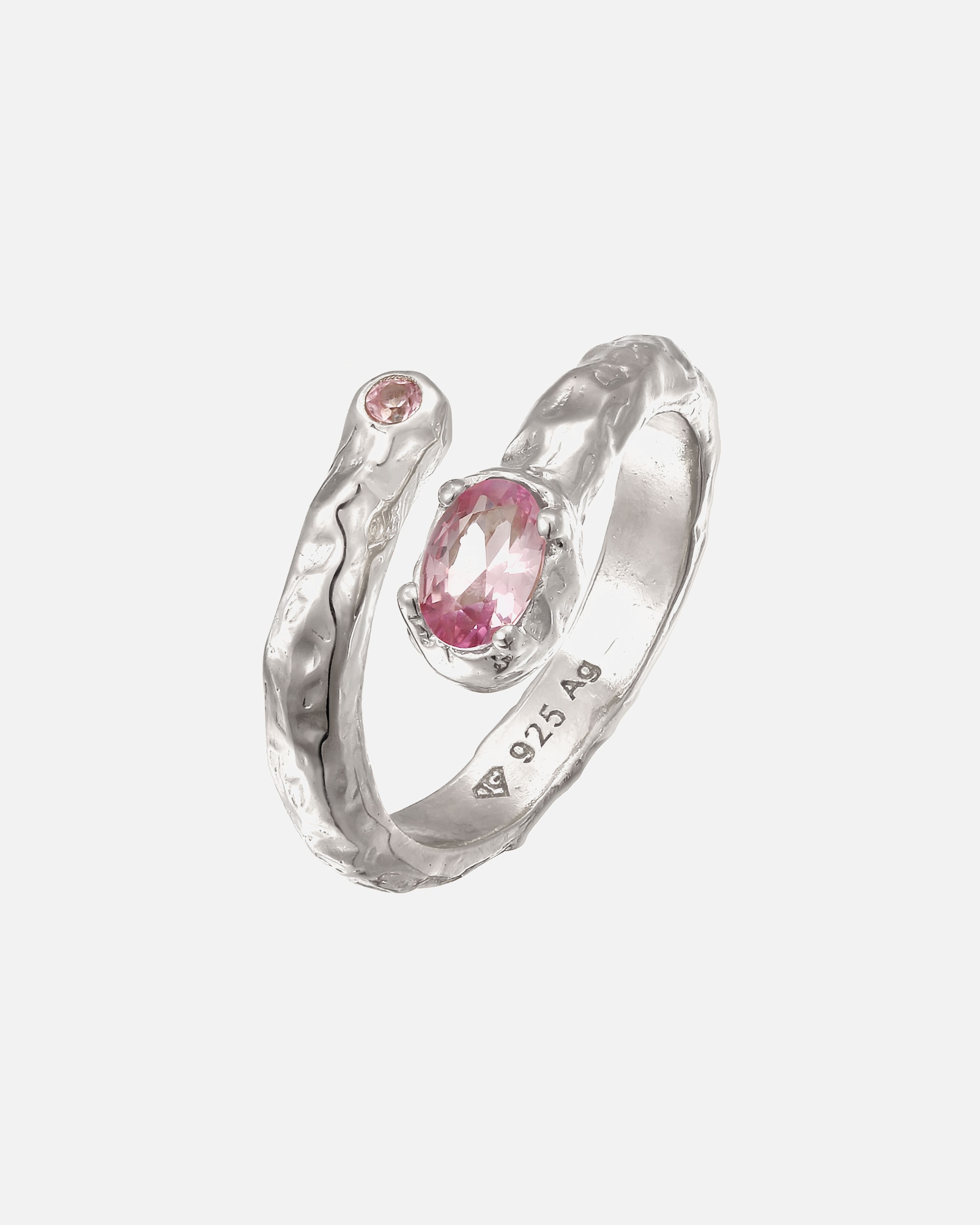 Anello di Femmina Haze & Glory Default Brand Line Anello ovale Zaffiro Sintetico Sintetico Rosa 925 Sterling Silver Gold-plated 54