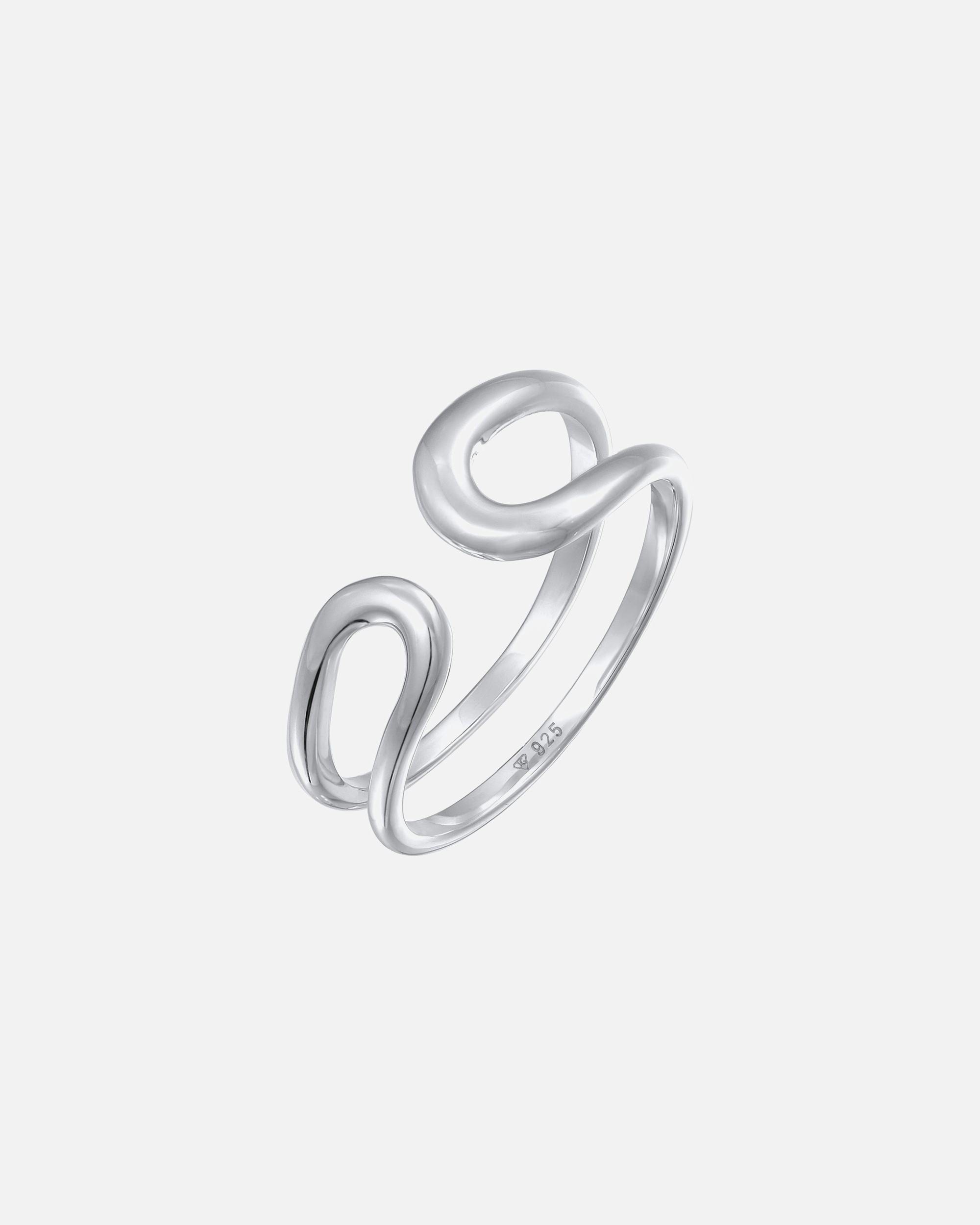 Anello di Femmina Elli PREMIUM Clip per orecchio design largo moderno in argento sterlino 925 56