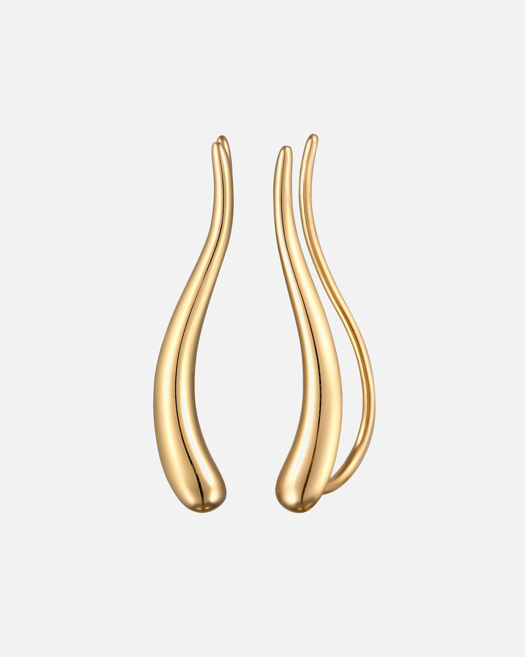 Orecchini di Femmina Elli Creole 925 Sterling Silver Onda Elegante goldfarben