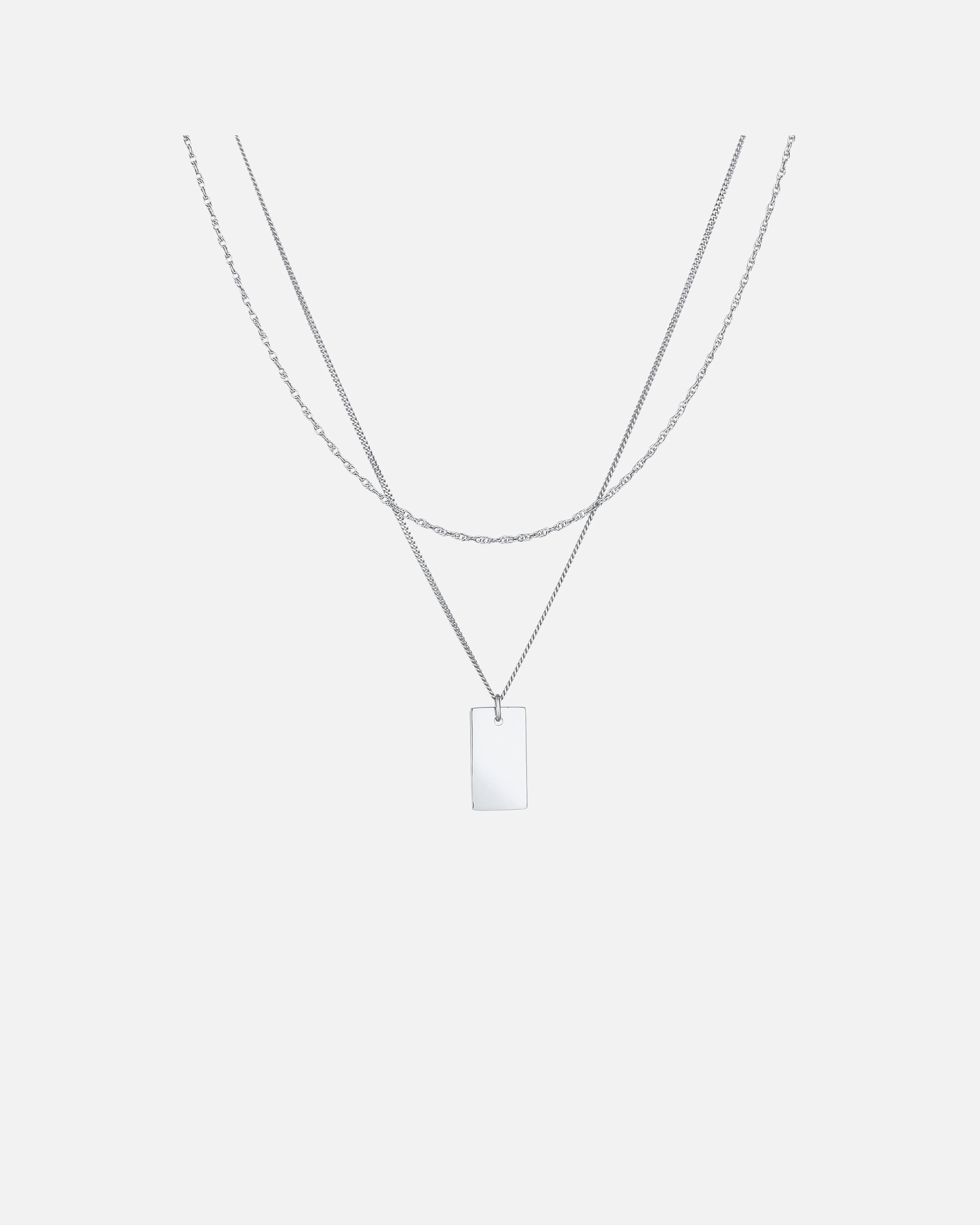 Collana di Femmina Elli Layer Rettangolo ciondolo ritorto Basic Minimal Trend in argento sterling 925 silberfarben