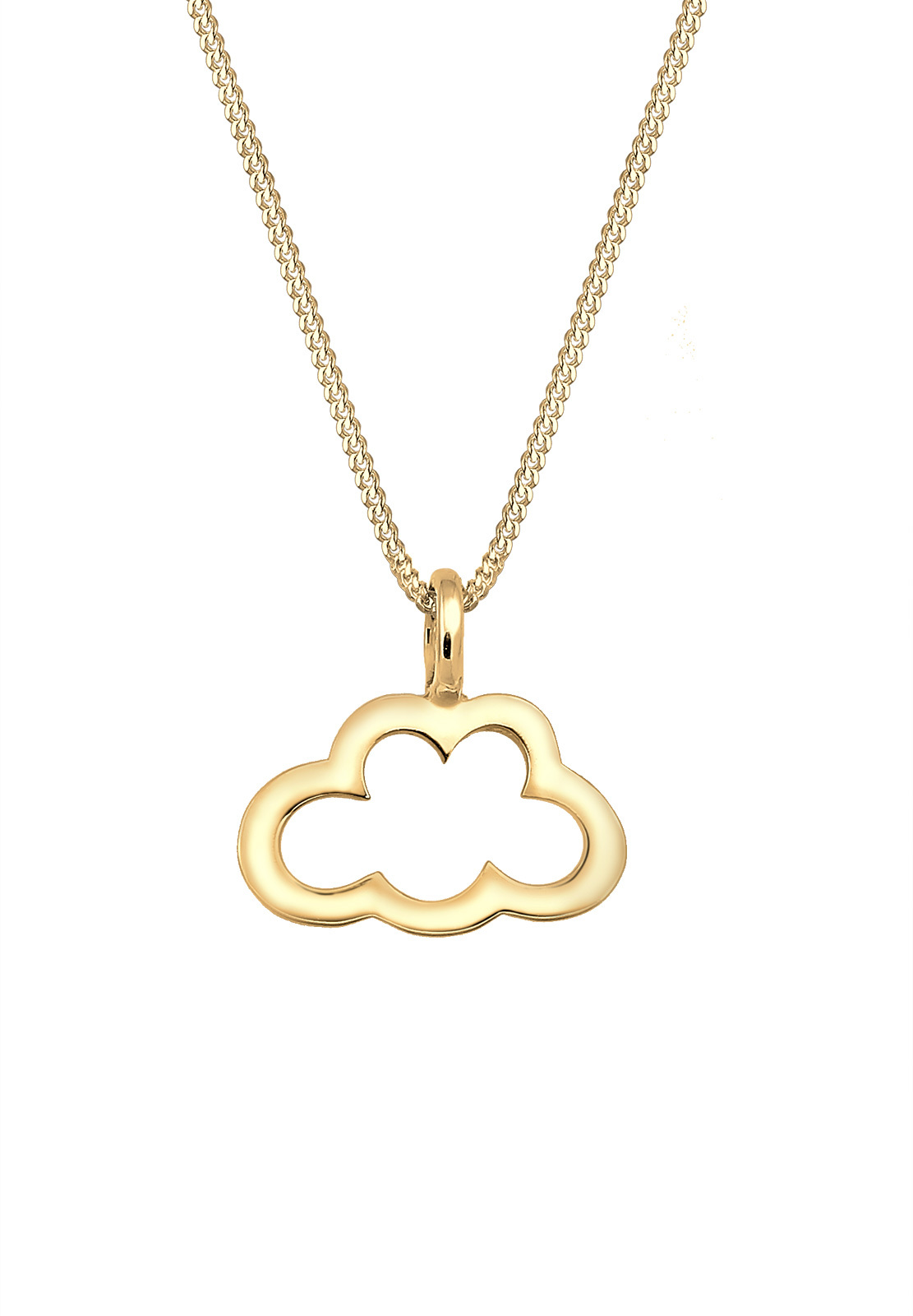 Collana Donna Elli Con Ciondolo In Argento 925 Placcato Oro - Design Vintage, Fatta A Mano