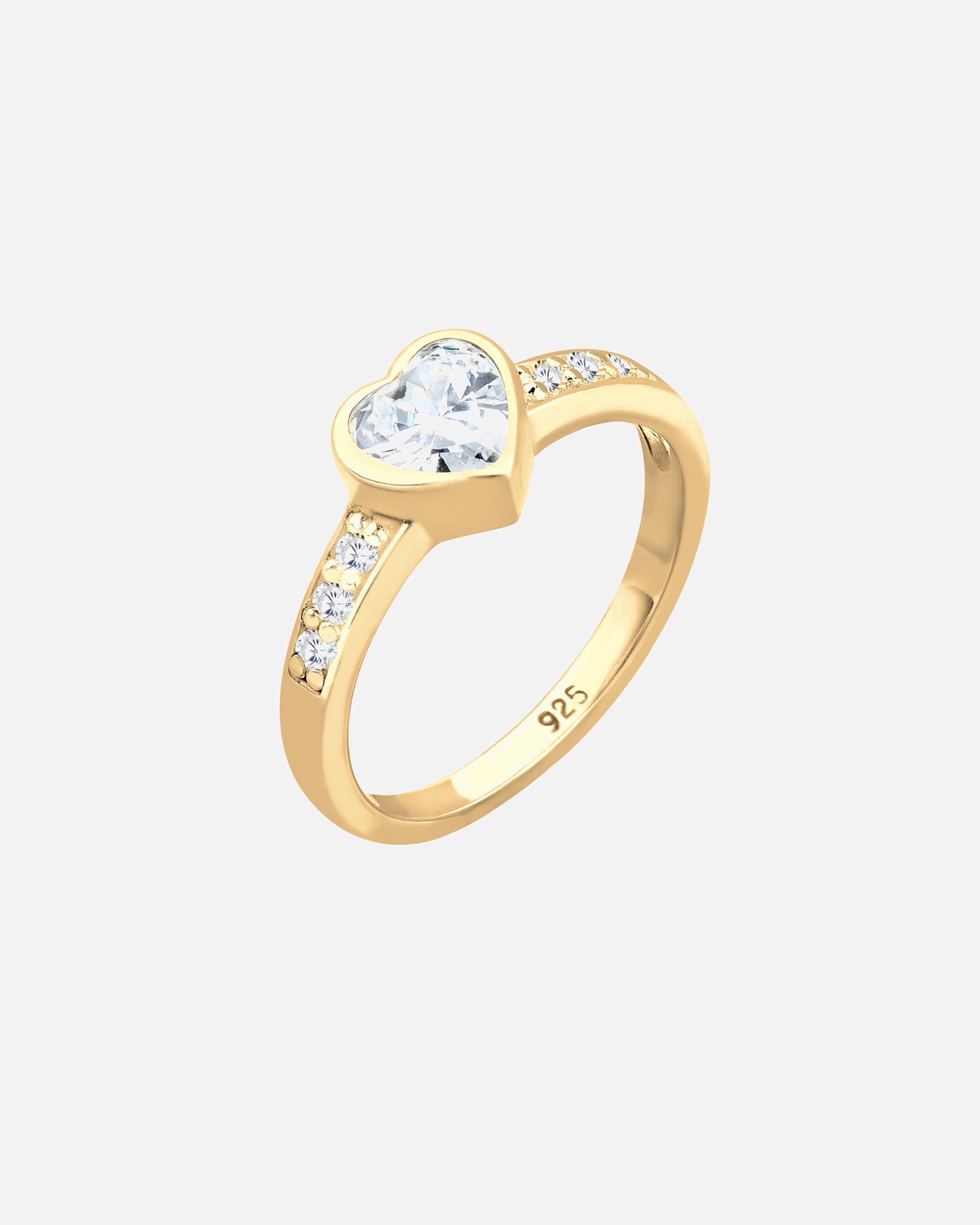 Anello di Femmina Elli Simbolo del Cuore Fidanzamento con Cristalli di Zirconia in Argento Sterling 925 54