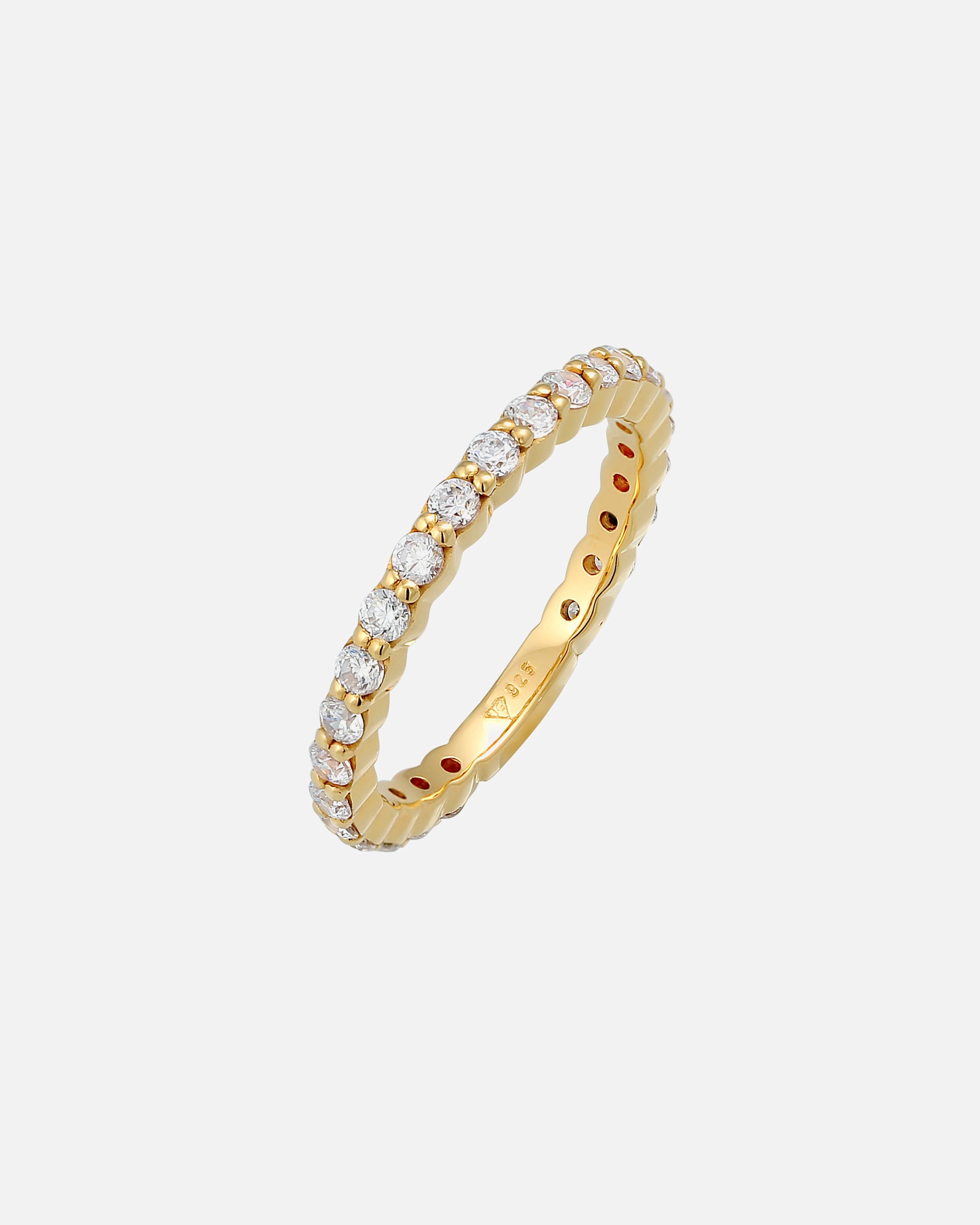 Anello di Femmina Elli Banda Memoire Scintillante con Cristalli di Zirconia in Argento Sterling 925 54