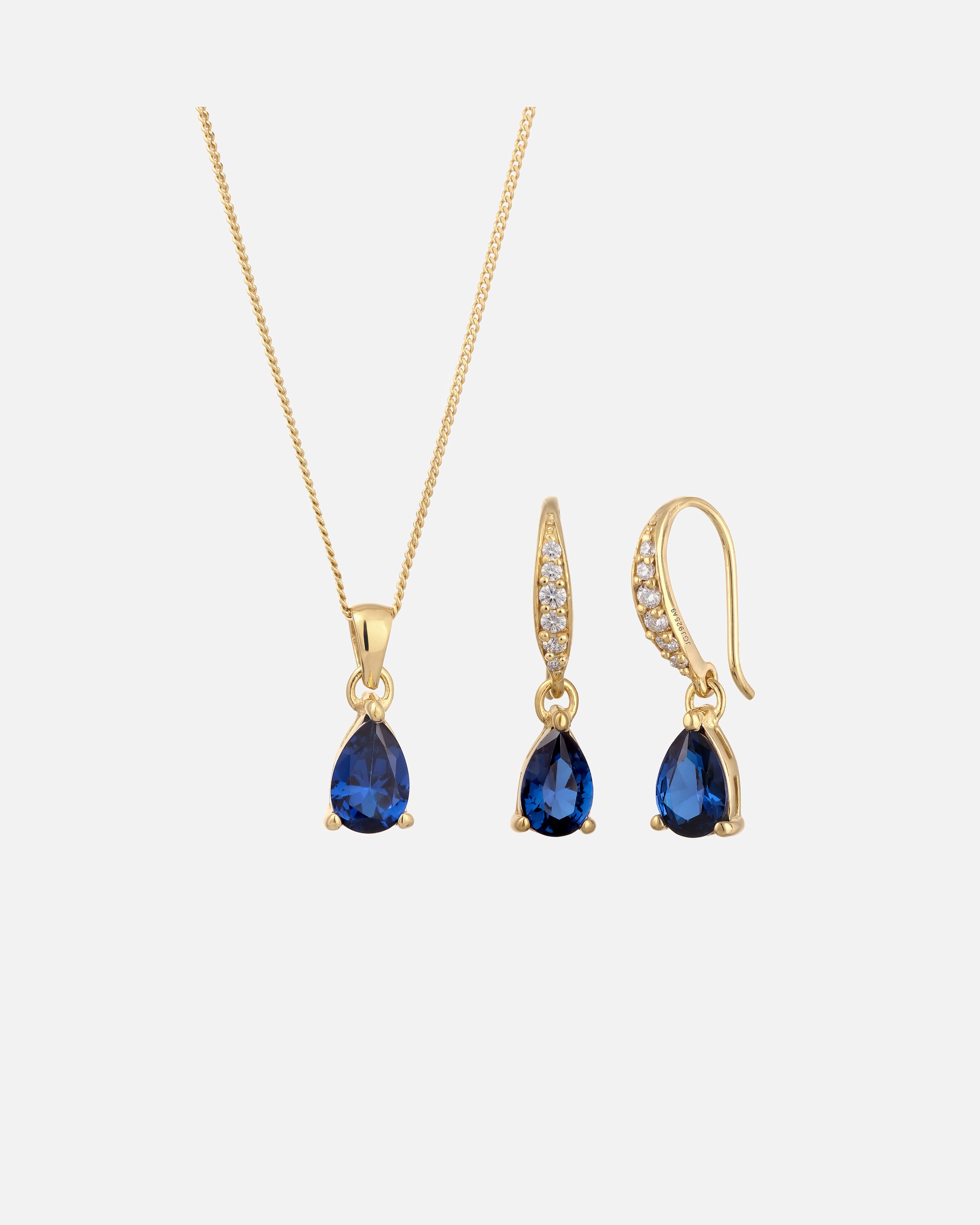 Set Gioielli di Femmina Elli Set di zaffiri sintetici in Argento Sterling 925 golfarben
