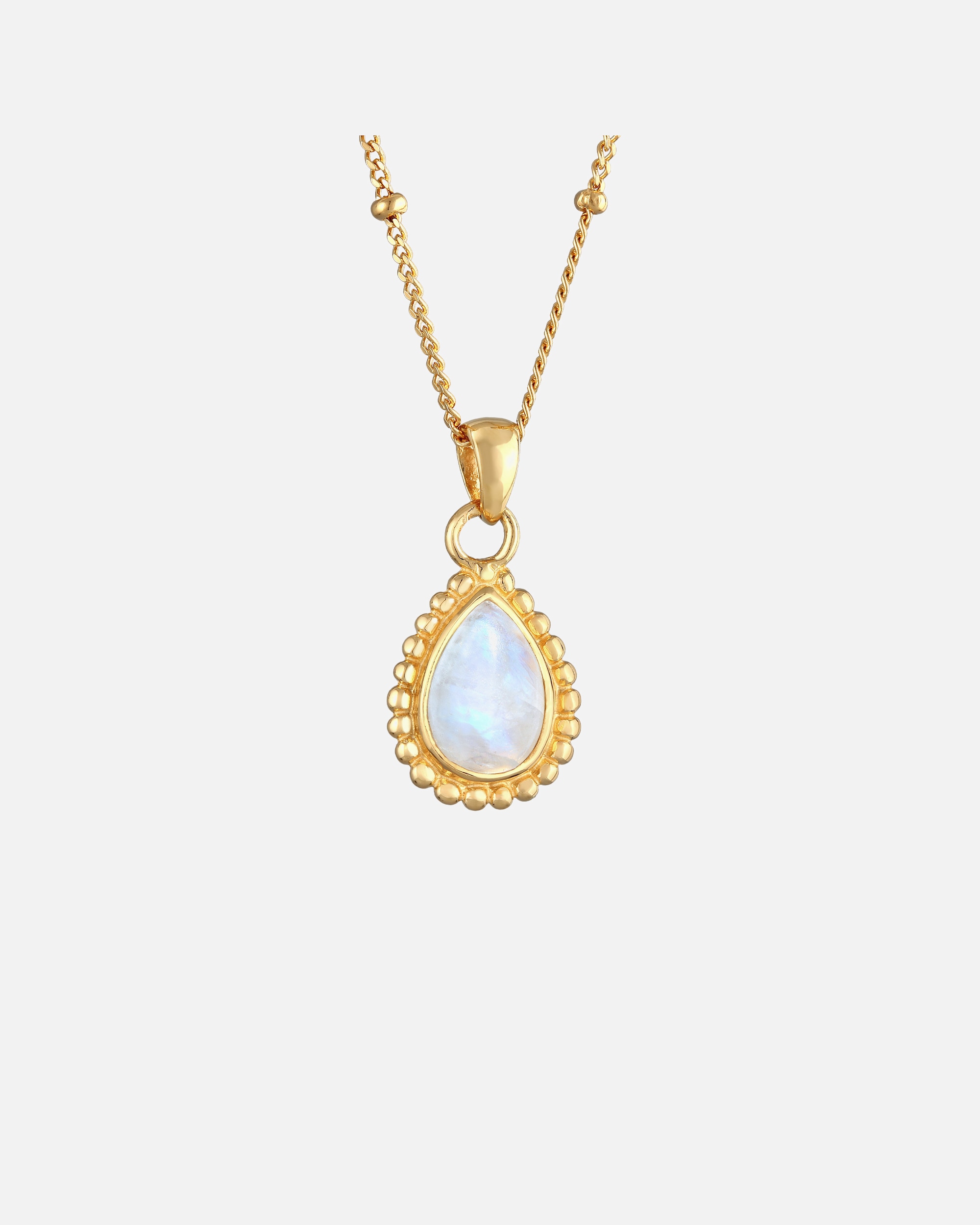 Collana di Femmina Elli Ciondolo a goccia con pietra di luna in argento sterling 925 goldfarben
