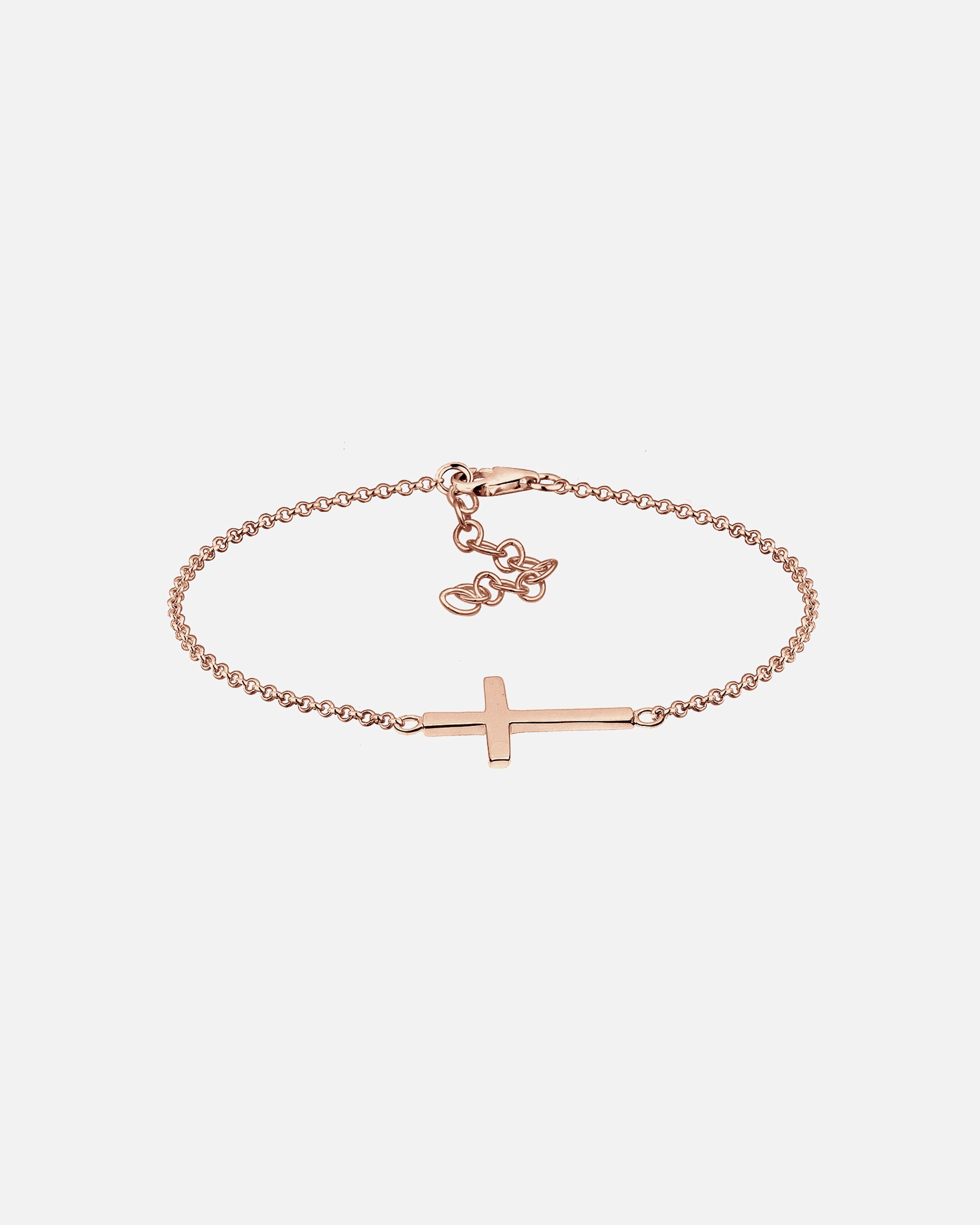 Braccialetto di Femmina Elli Croce di Base in Argento Sterling 925 Placcato Oro Rosa 19