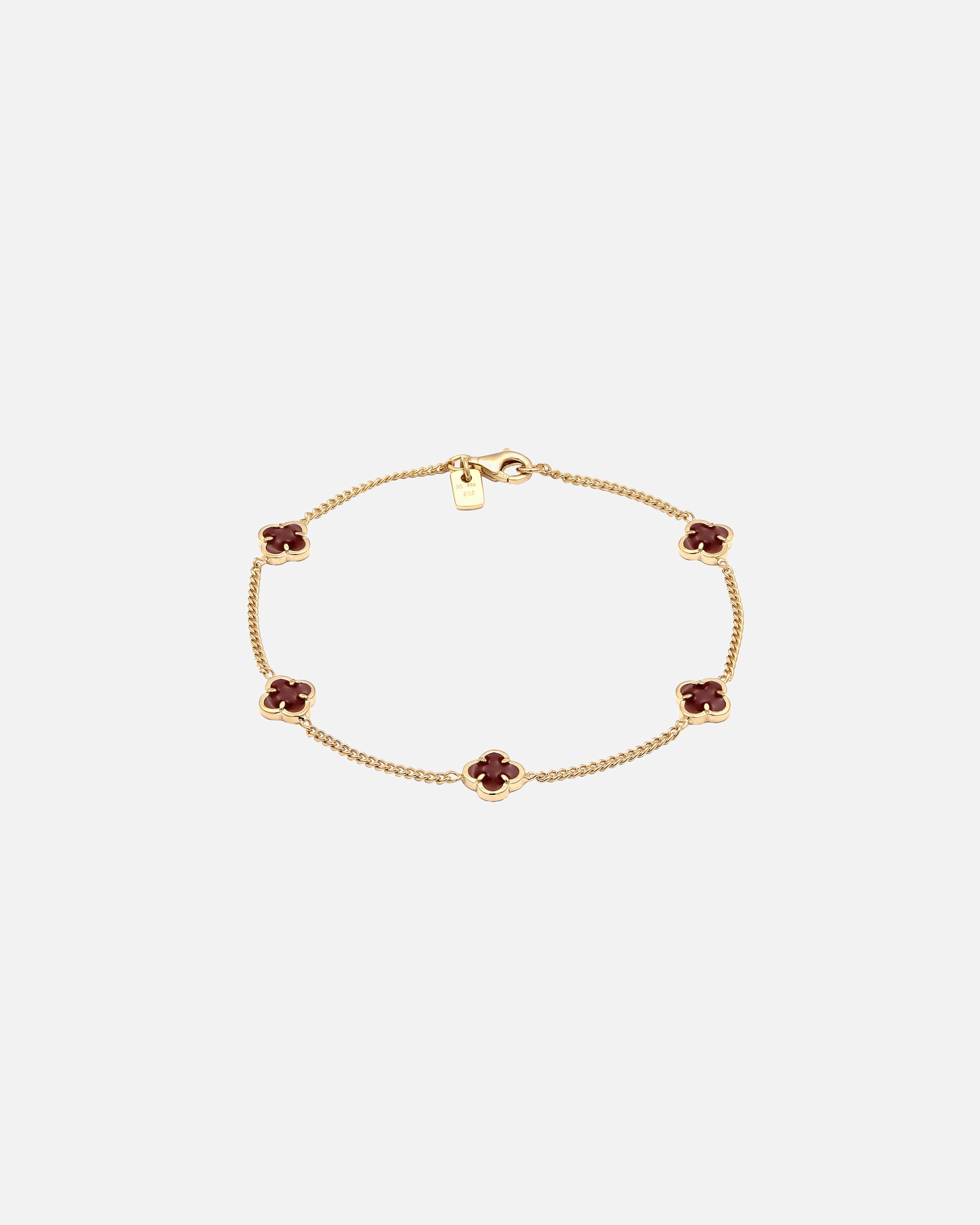 Braccialetto di Maschio KUZZOI Bracciale argento maschile Quadrifoglio 925 Sterling Silver Gold-plated 19