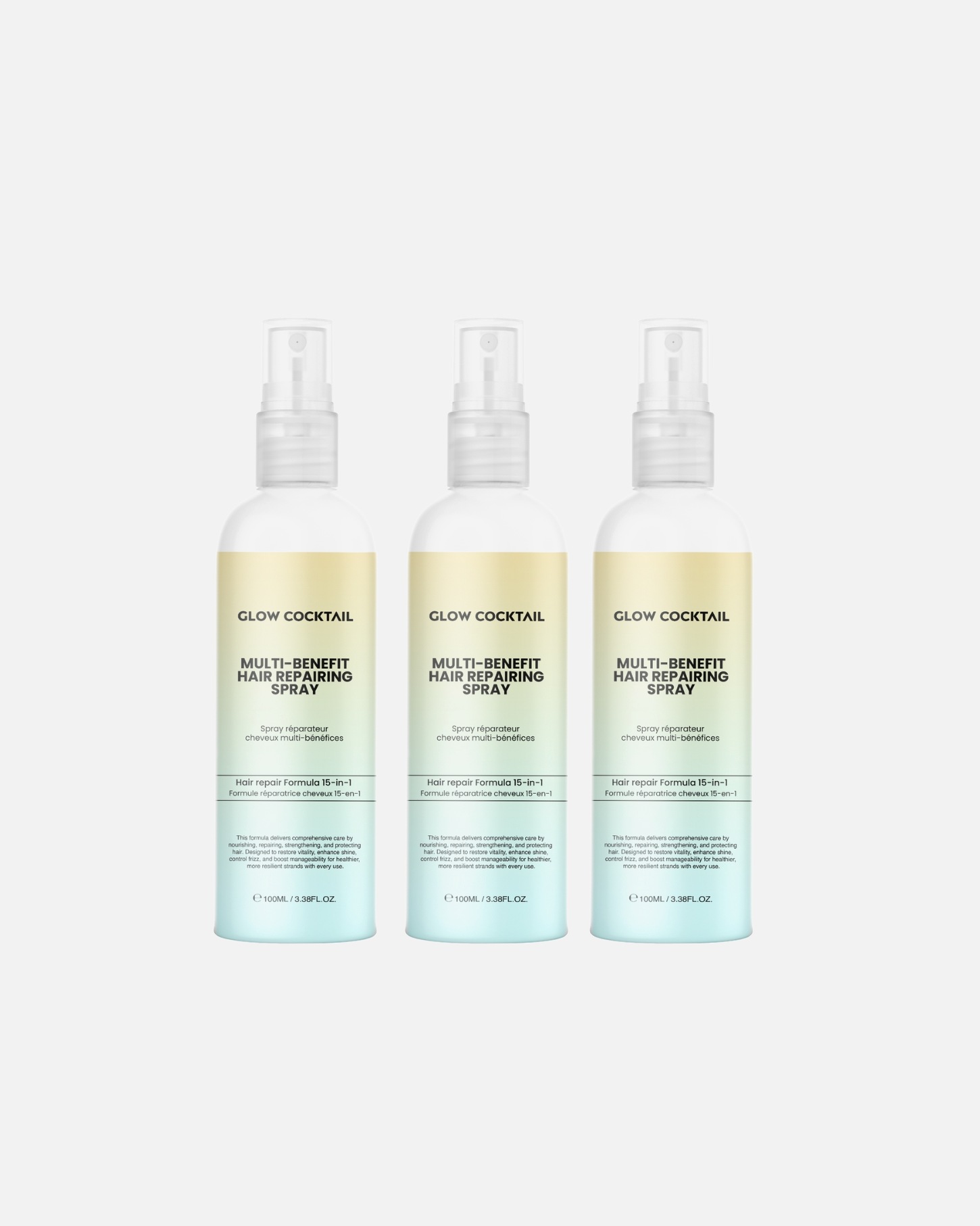 Balsamo senza risciacquo di Femmina Glow Cocktail Trio spray riparatore per capelli 1 pezzo