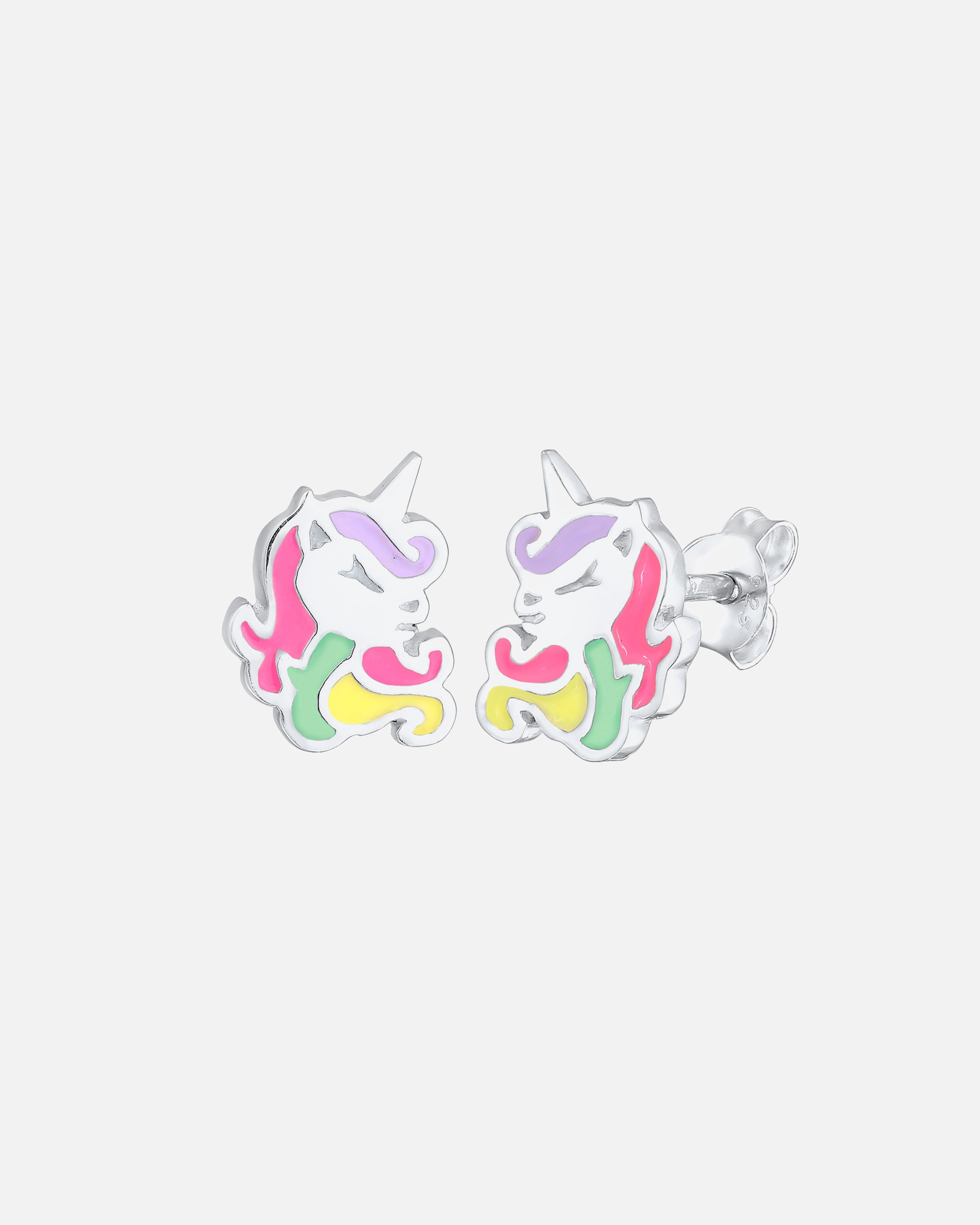 Orecchini di Femmina Elli Orecchini a perno con unicorno giocoso e smalto in argento sterling 925 silberfarben