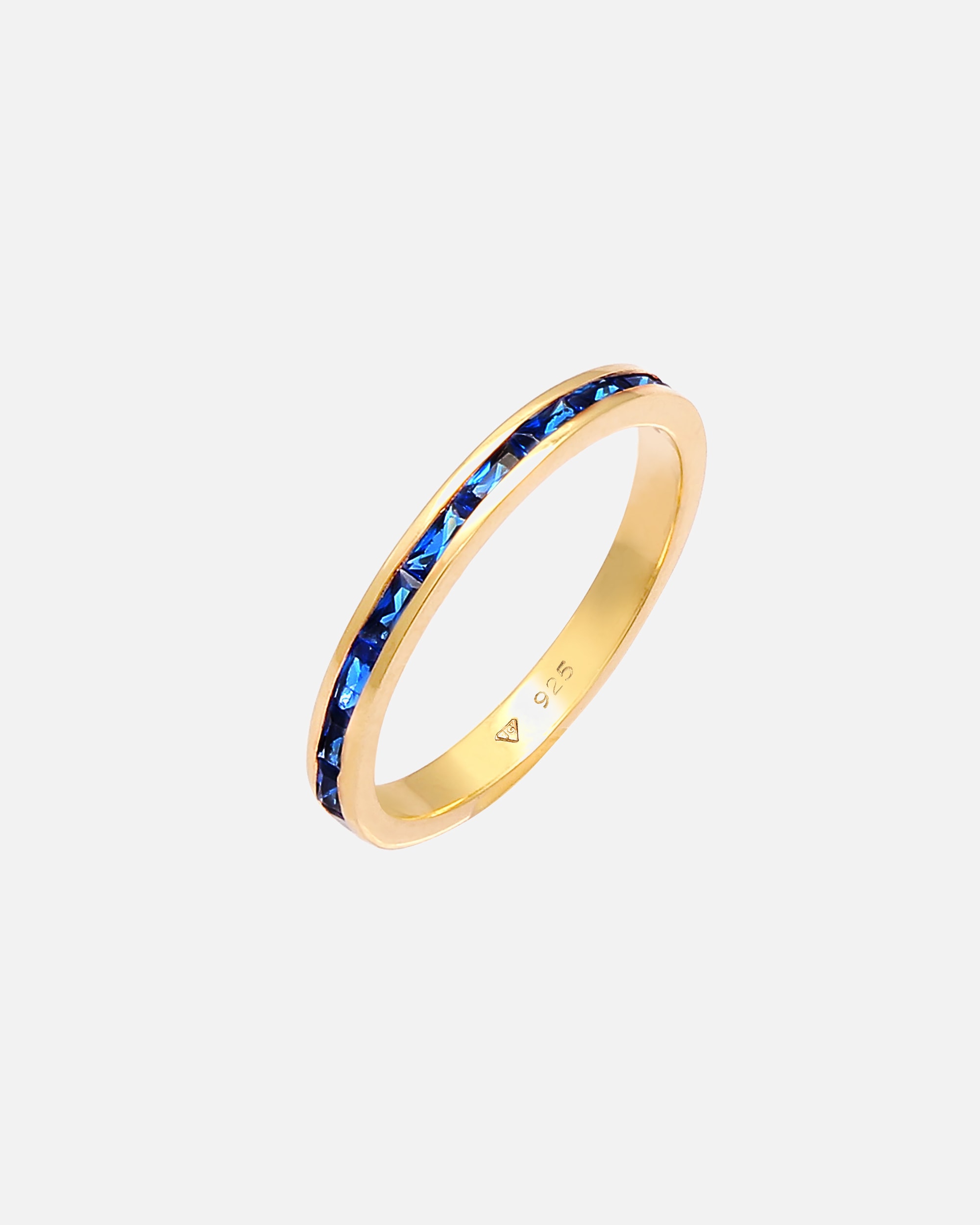 Anello di Femmina Elli Argento Sterling 925 dorato con zaffiri alla moda di tendenza 56