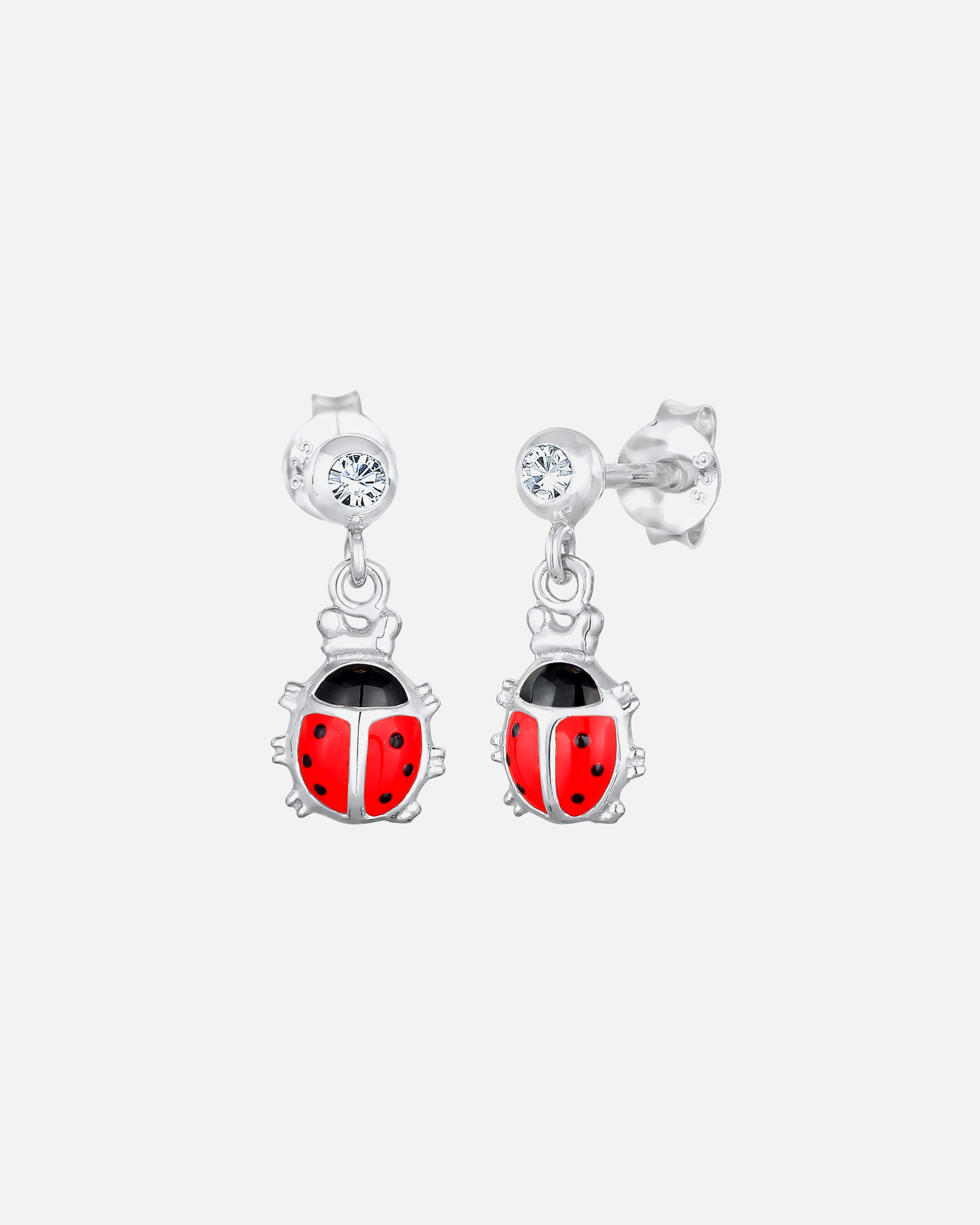 Orecchini di Femmina Elli Orecchini pendenti a forma di coccinella con cristalli in argento sterling 925 silberfarben