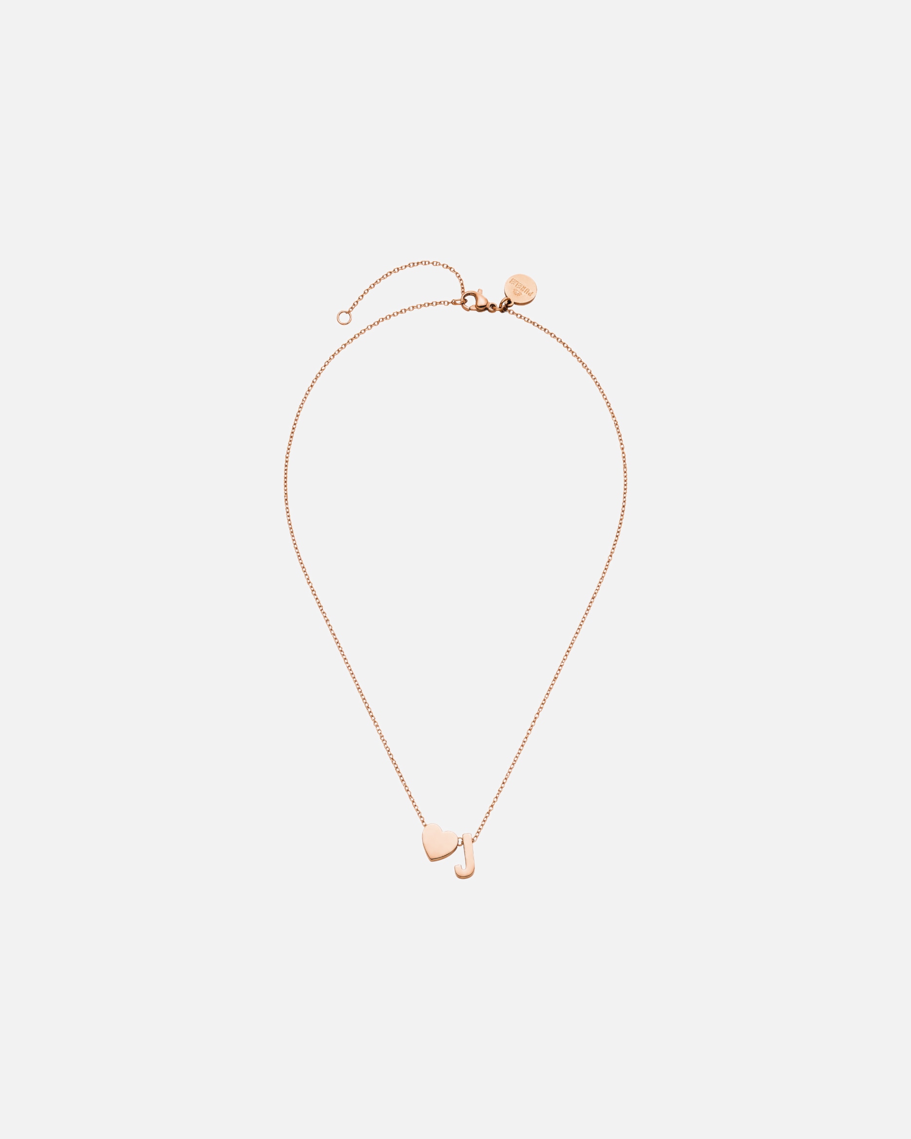 Collana di Unisex Purelei Letter Heart J Collana 100% acciaio inossidabile Oro rosa