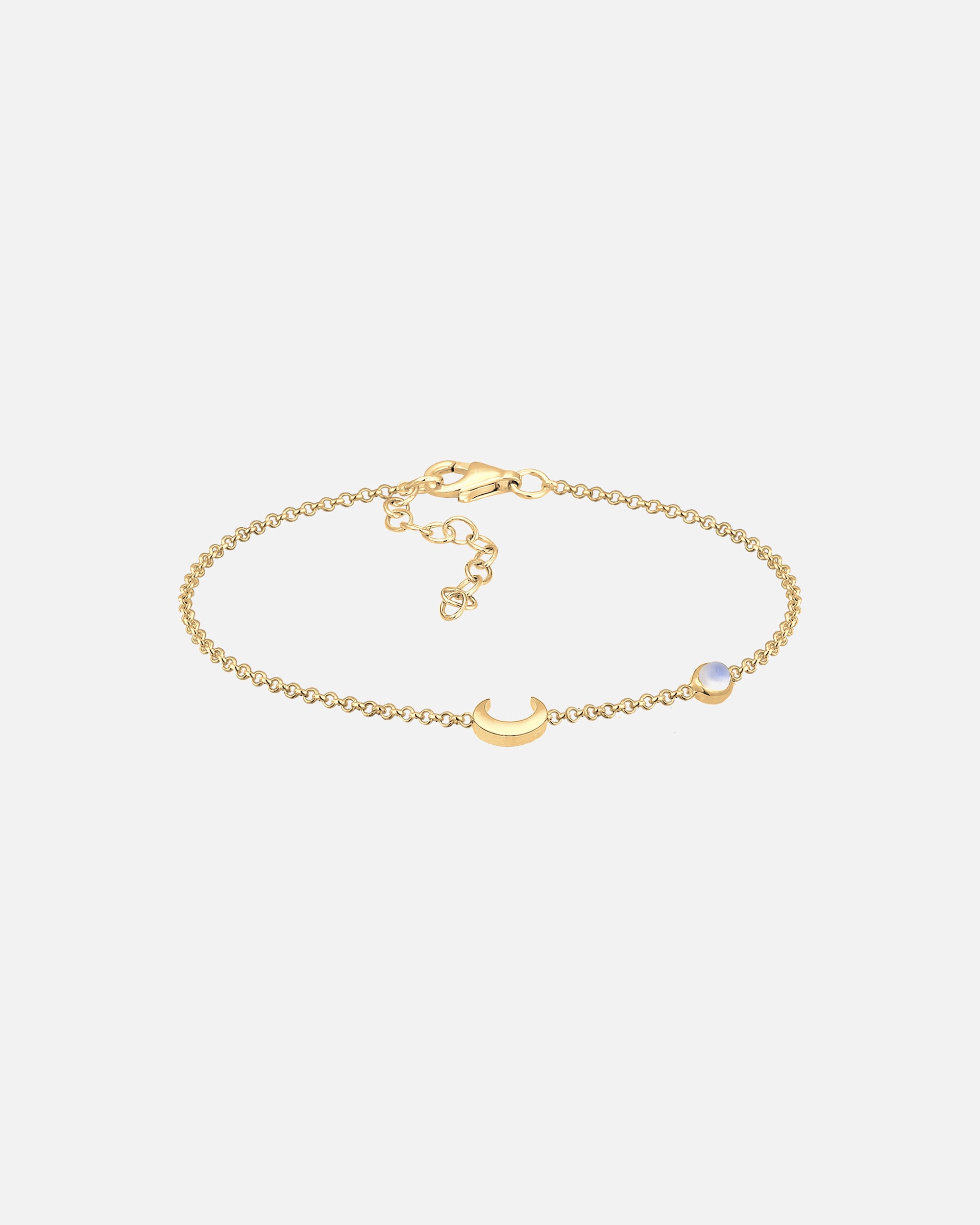 Braccialetto di Femmina Elli Mezzaluna Stella Filigrana con Pietra di Luna in Argento Sterling 925 Placcato Oro goldfarben