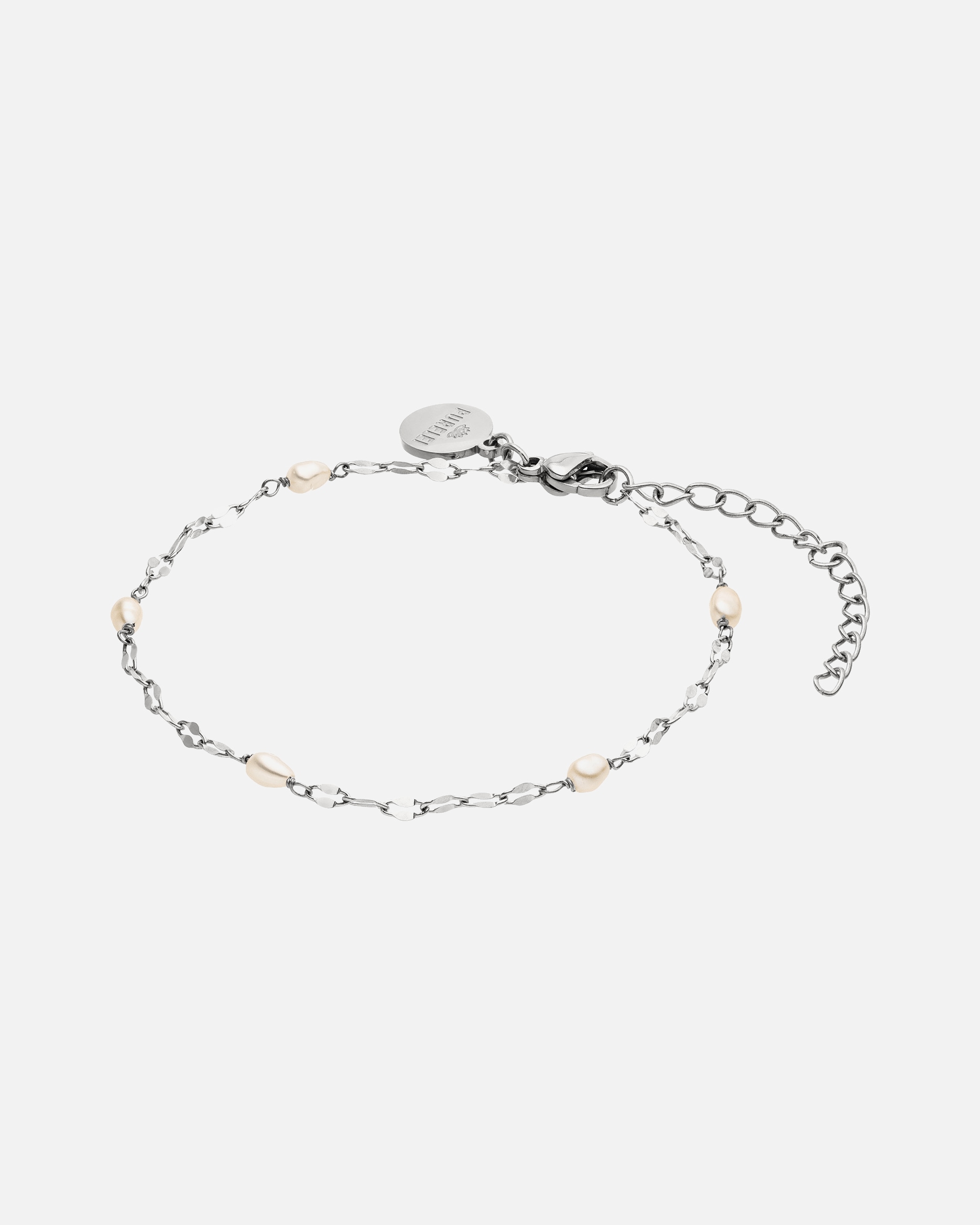 Braccialetto di Unisex Purelei Perla delicata Bracciale 100% acciaio inossidabile Argento