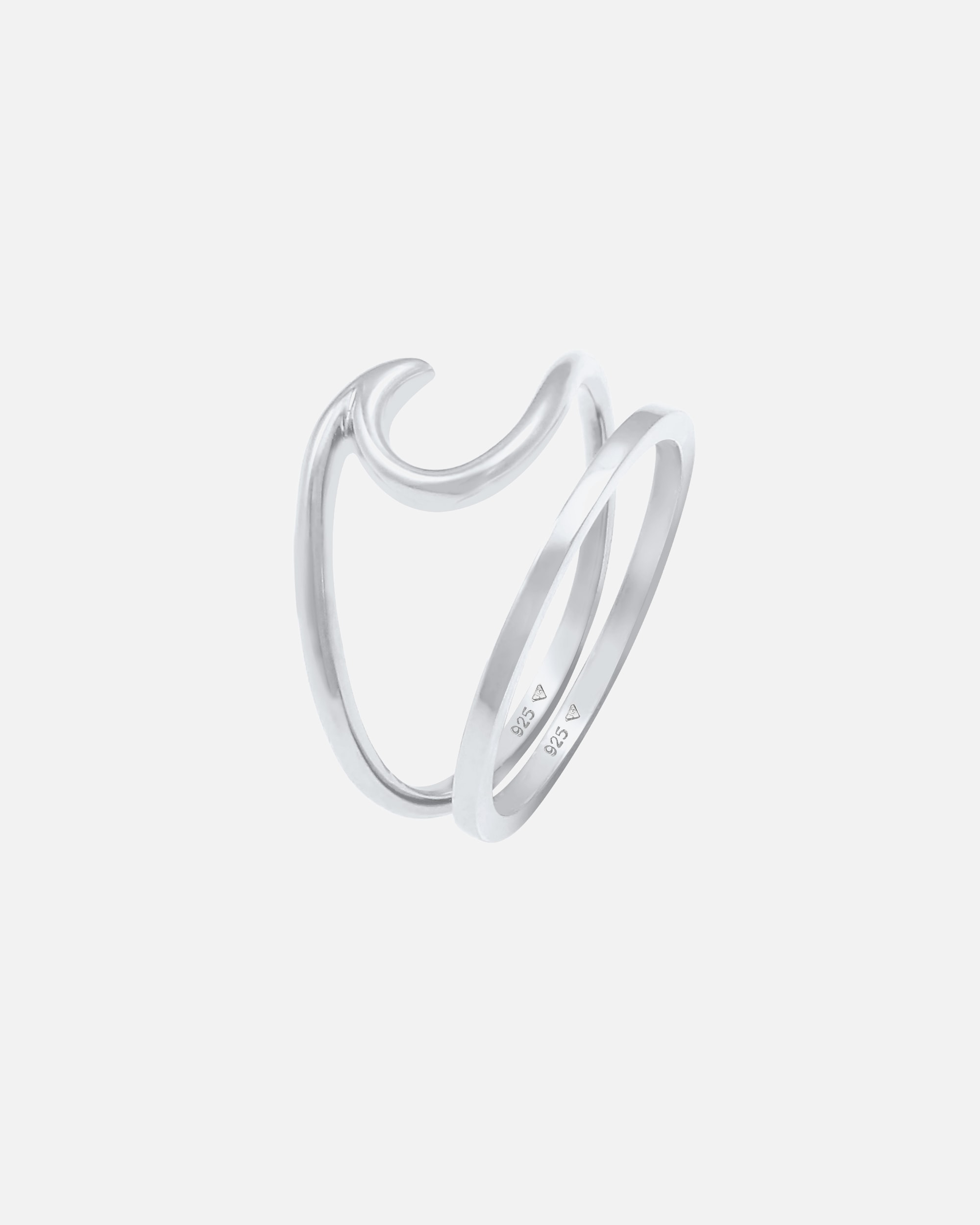 Anello di Femmina Elli Set Onde di Base Marittima in Argento Sterling 925 54