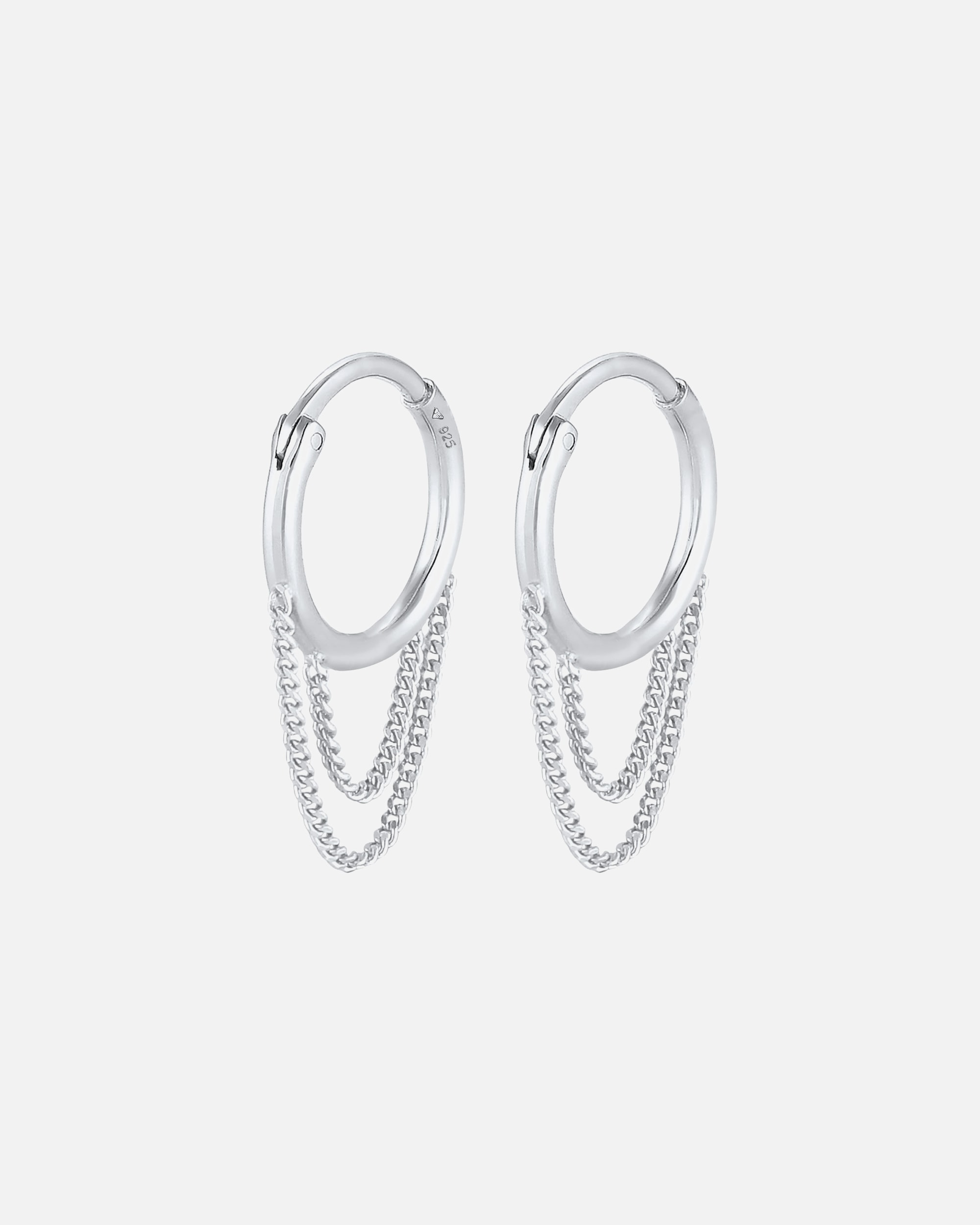 Orecchini di Femmina Elli Creoli Catena del cordolo Trend Blogger in Argento Sterling 925 silberfarben