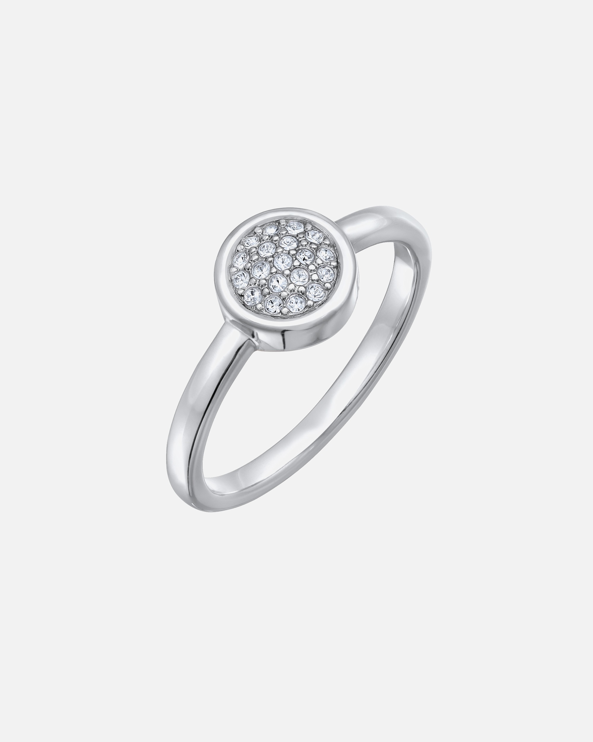Anello di Femmina Elli Solitario rotondo color argento con cristalli 54