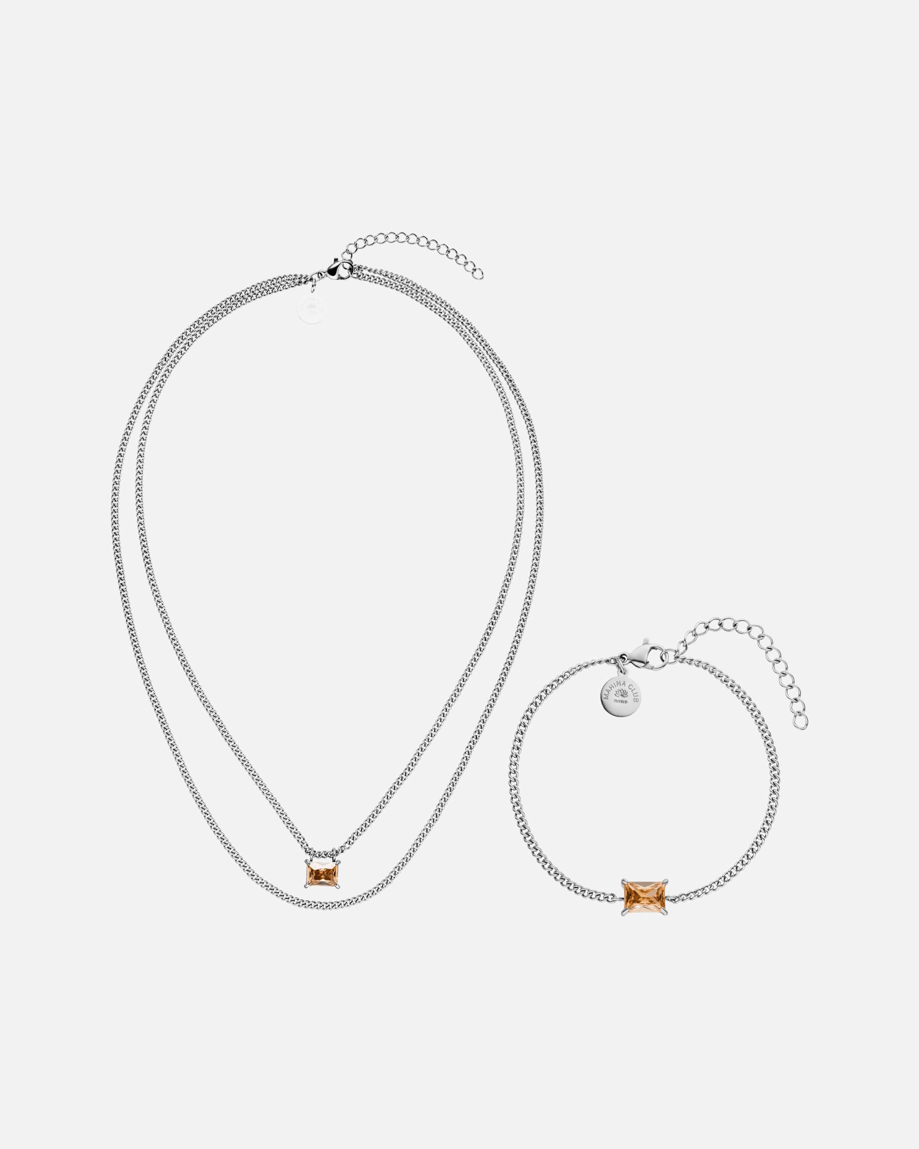 Set Gioielli di Unisex Purelei Radiant Set di gioielli 100% acciaio inossidabile Argento