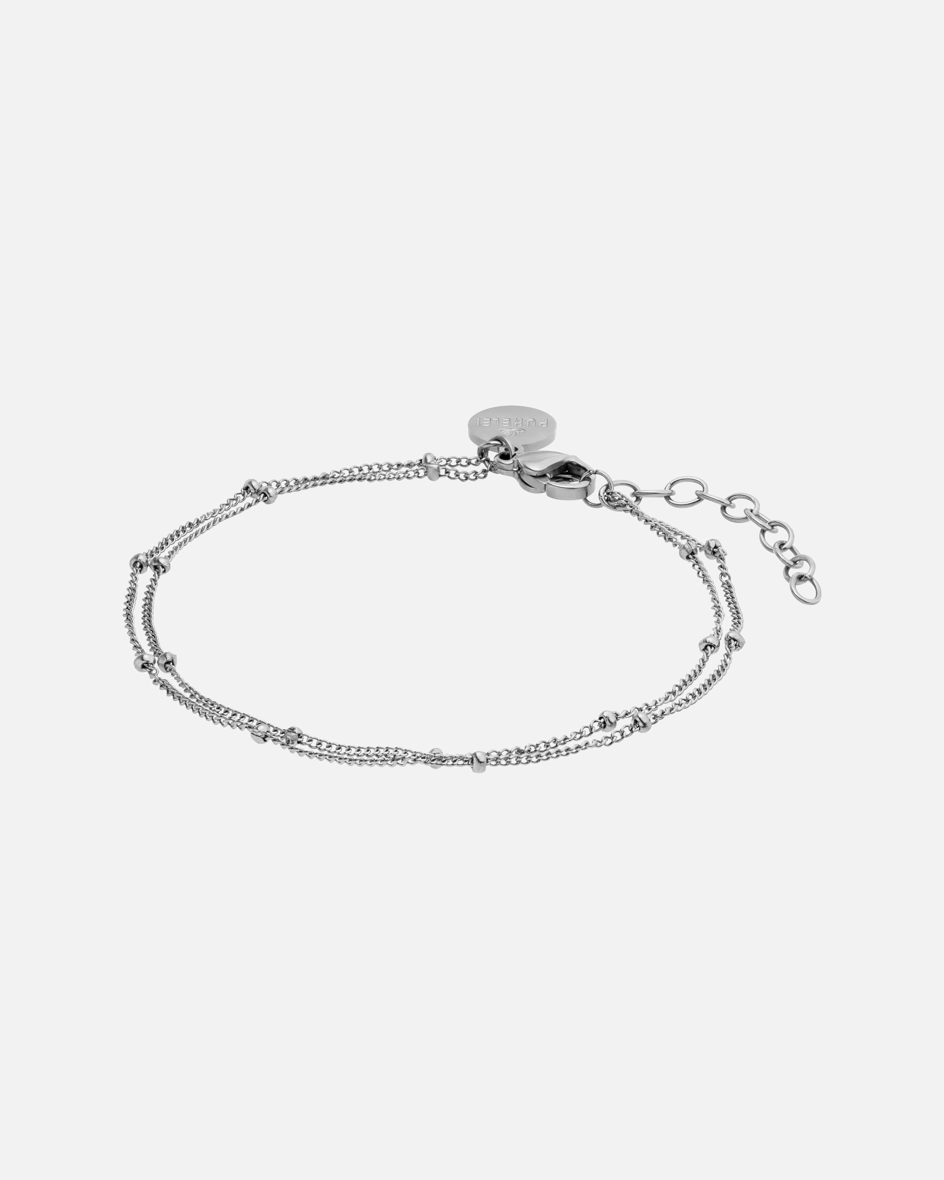 Braccialetto di Unisex Purelei Li'ili'i Double Layer Armband Bracciale 100% acciaio inossidabile Argento