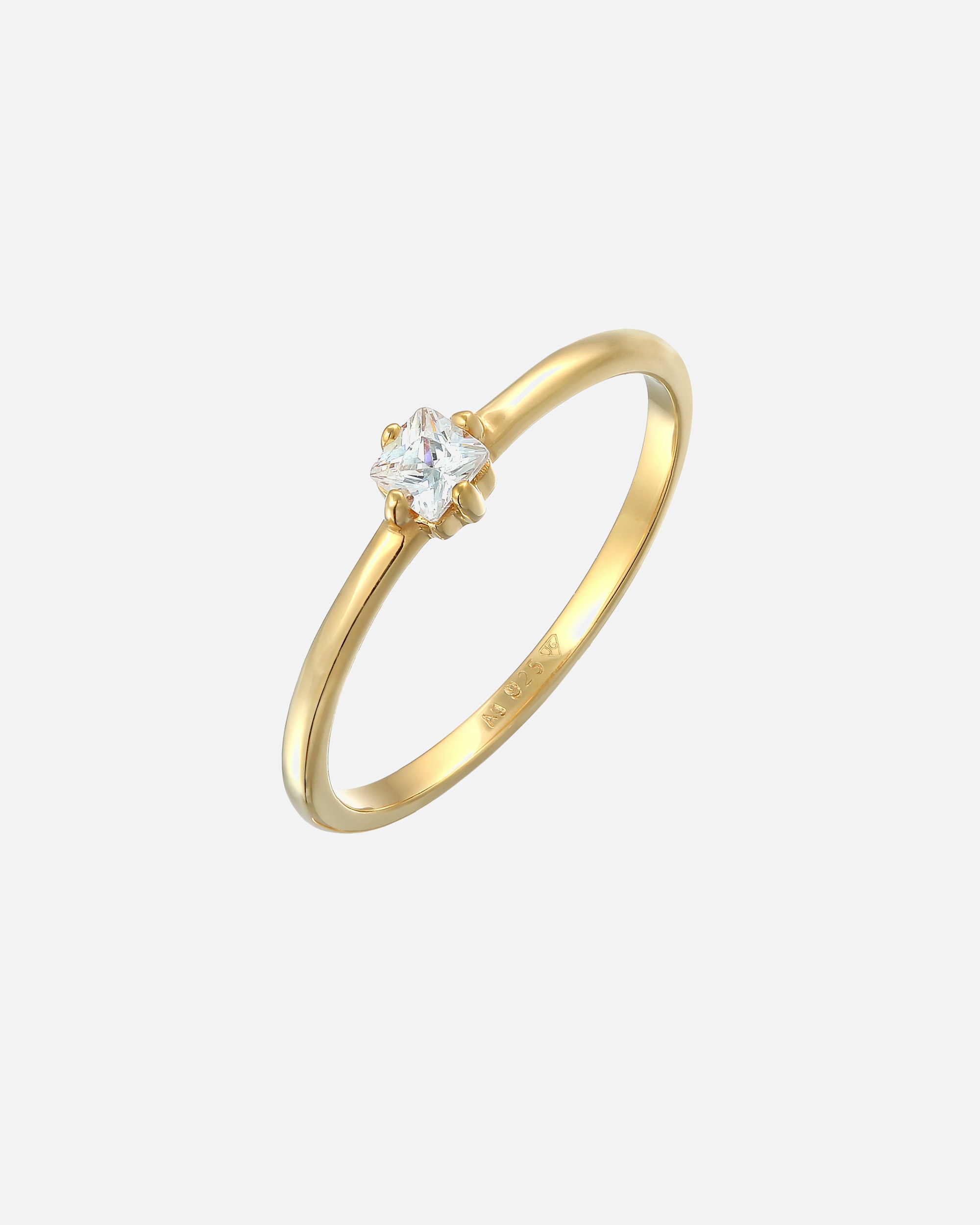 Anello di Femmina Elli Anello di fidanzamento solitario classico con zirconi in Argento Sterling 925 52