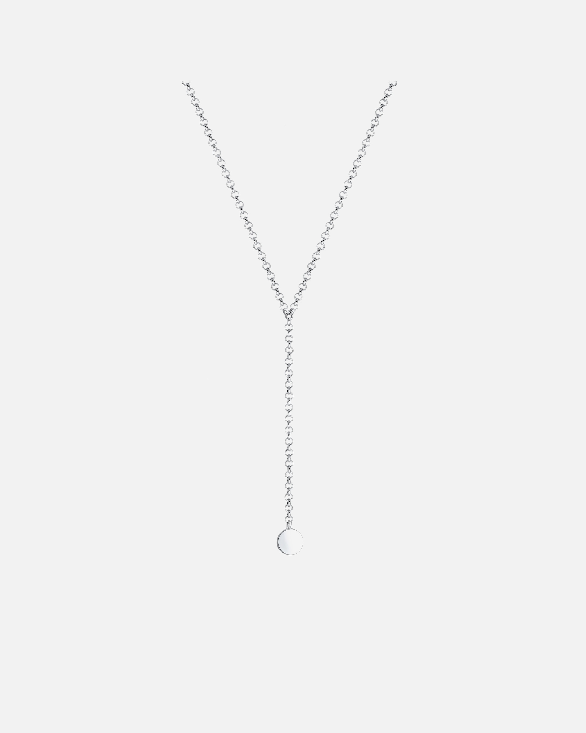 Collana di Femmina Elli Girocollo Catena a Y Placchetta Geo in Argento Sterling 925 36