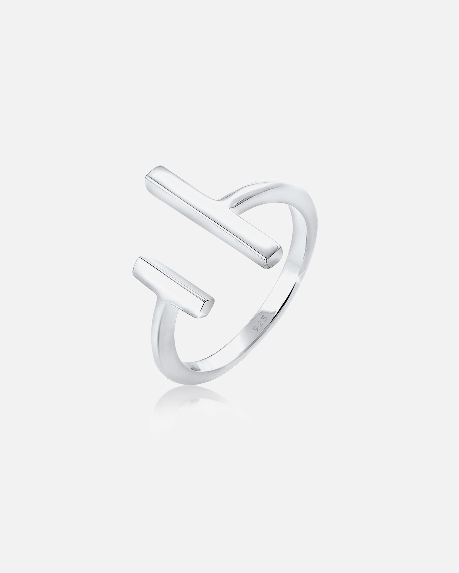 Anello di Femmina Elli Geo Bacchetta Aperto Minimale in Argento Sterling 925 silberfarben