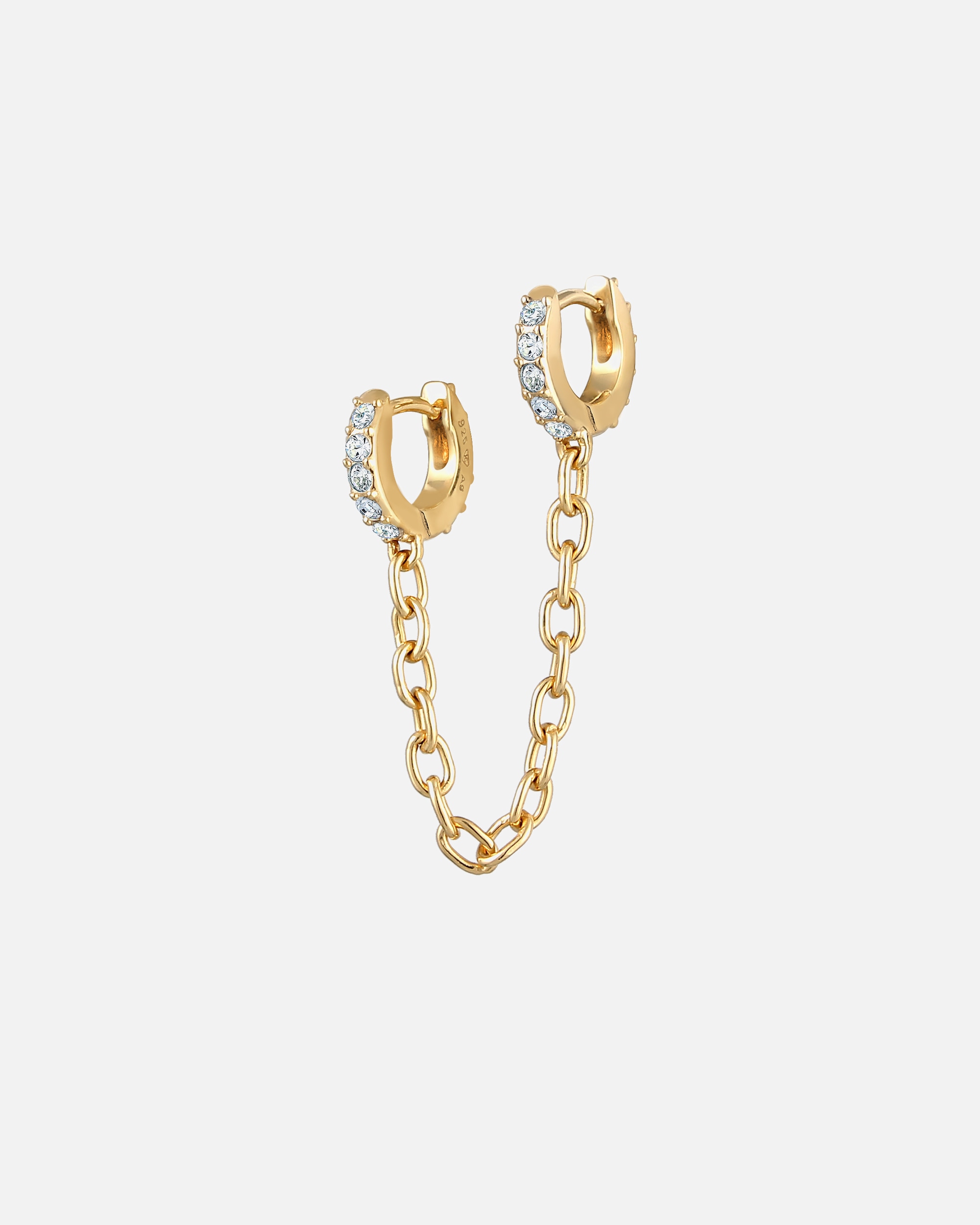 Orecchini di Femmina Elli Creoli in Argento Sterling 925 Catena Trend Blogger goldfarben