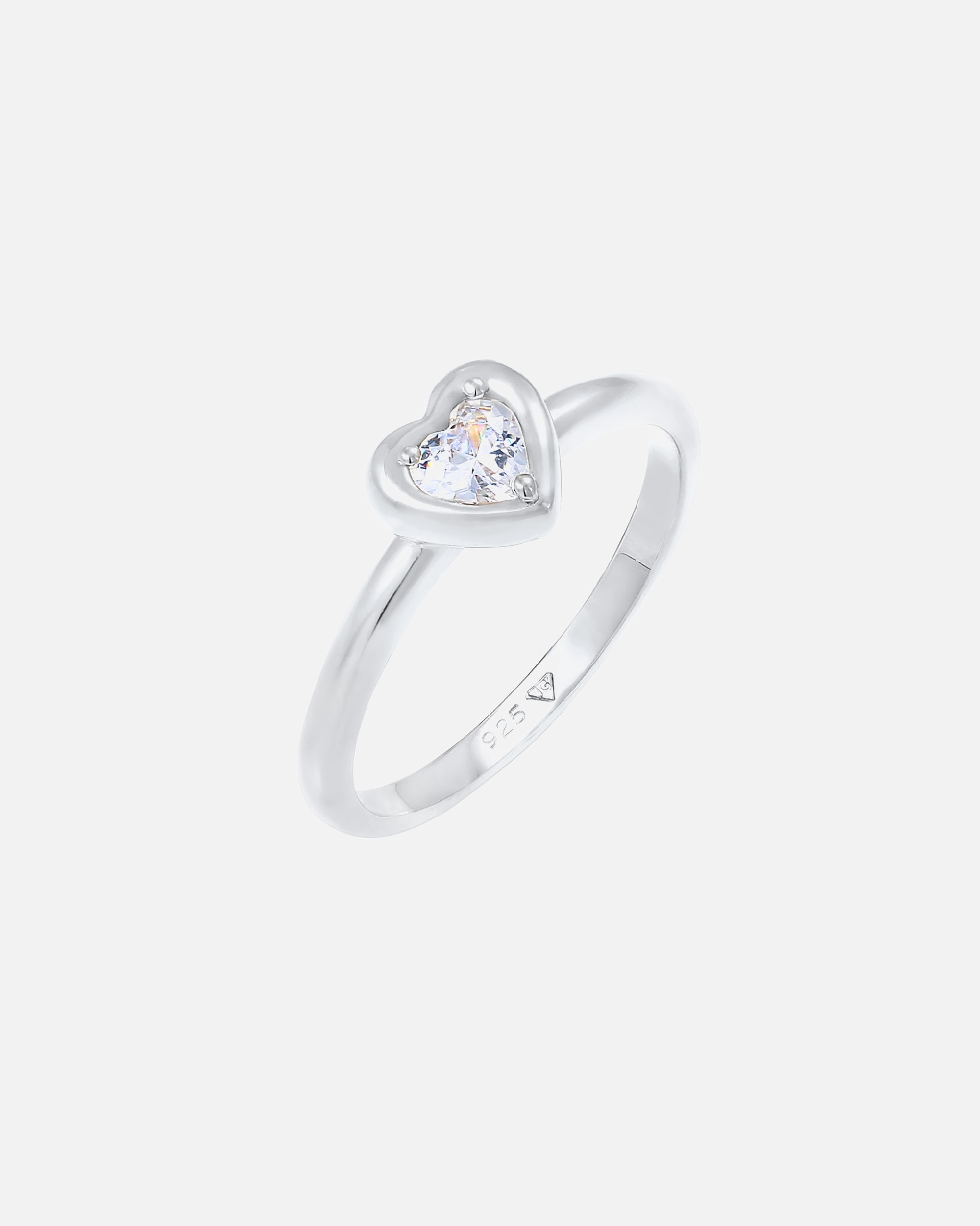 Anello di Femmina Elli Anello Cuore Amore in Argento Sterling 925 con Cristalli Zirconia 52