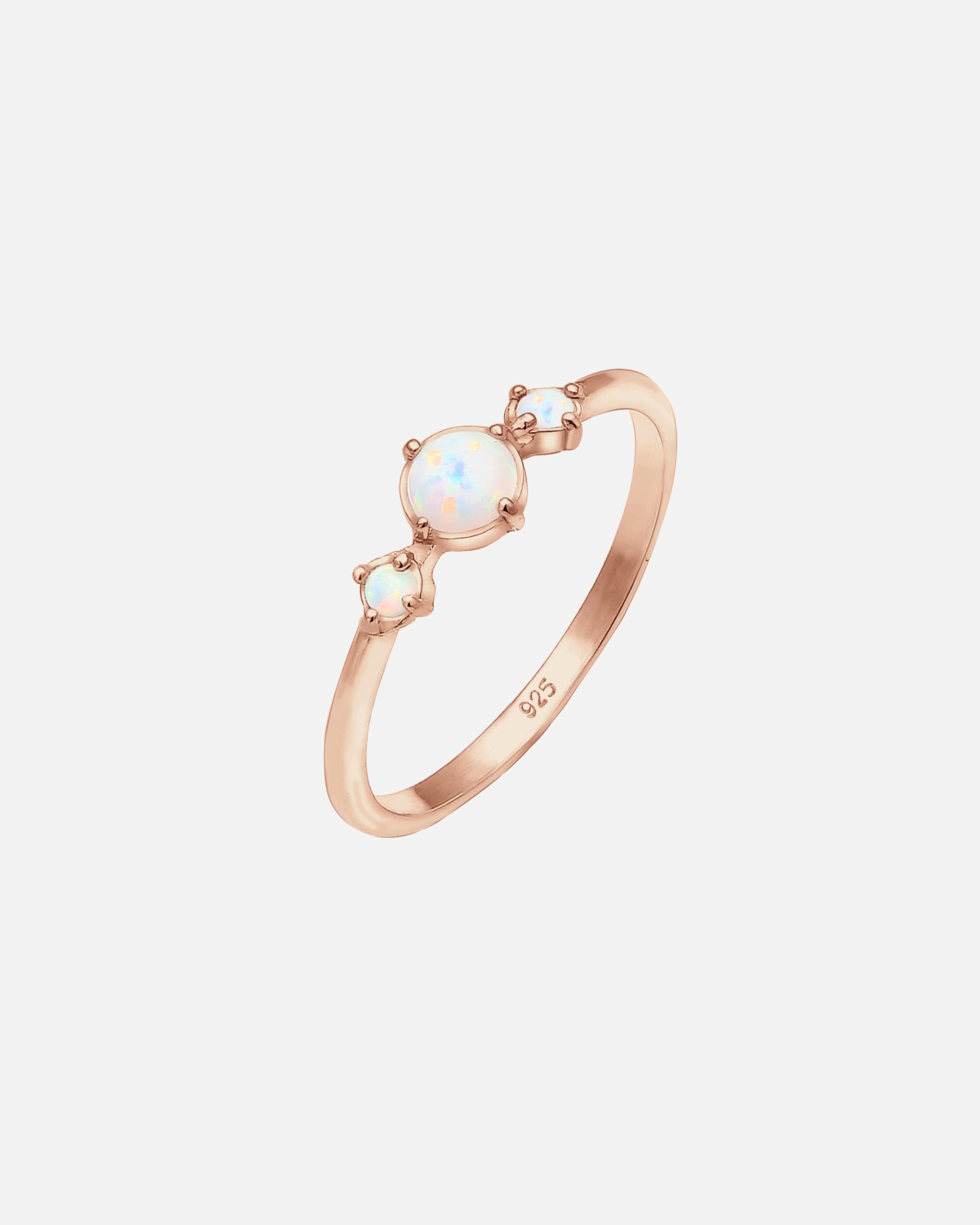 Anello di Femmina Elli Banda Geo Vintage Tendenzia con Opale Sintetico in Argento Sterling 925 56