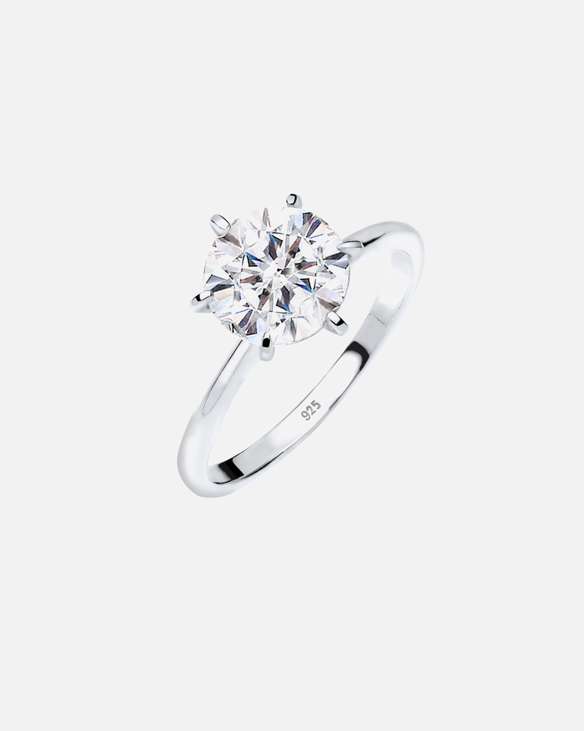 Anello di Femmina Elli Fidanzamento con Cristalli in Argento Sterling 925 50