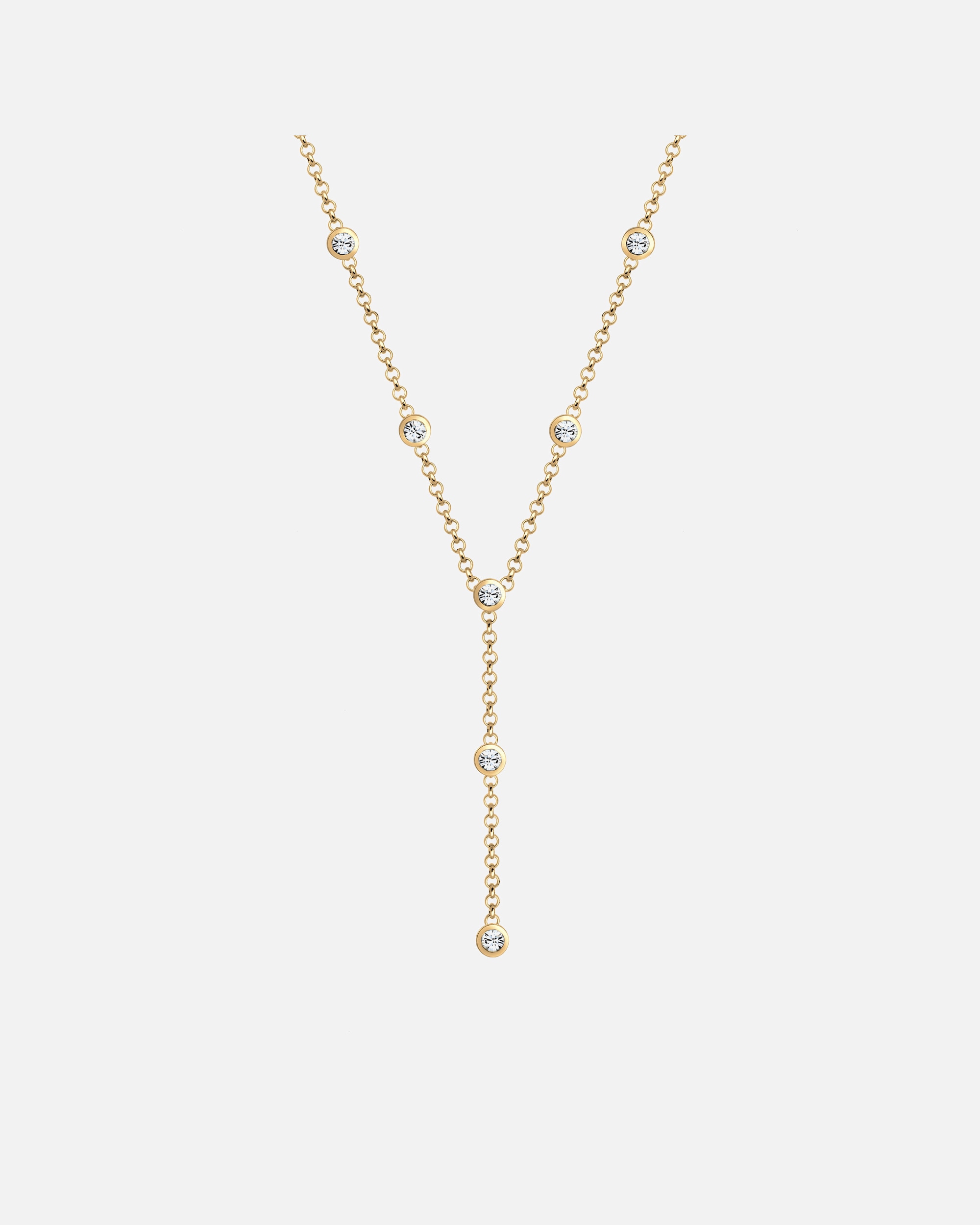 Collana di Femmina Elli Collana a Y Geo Tendenza con cristalli in Argento Sterling 925 goldfarben