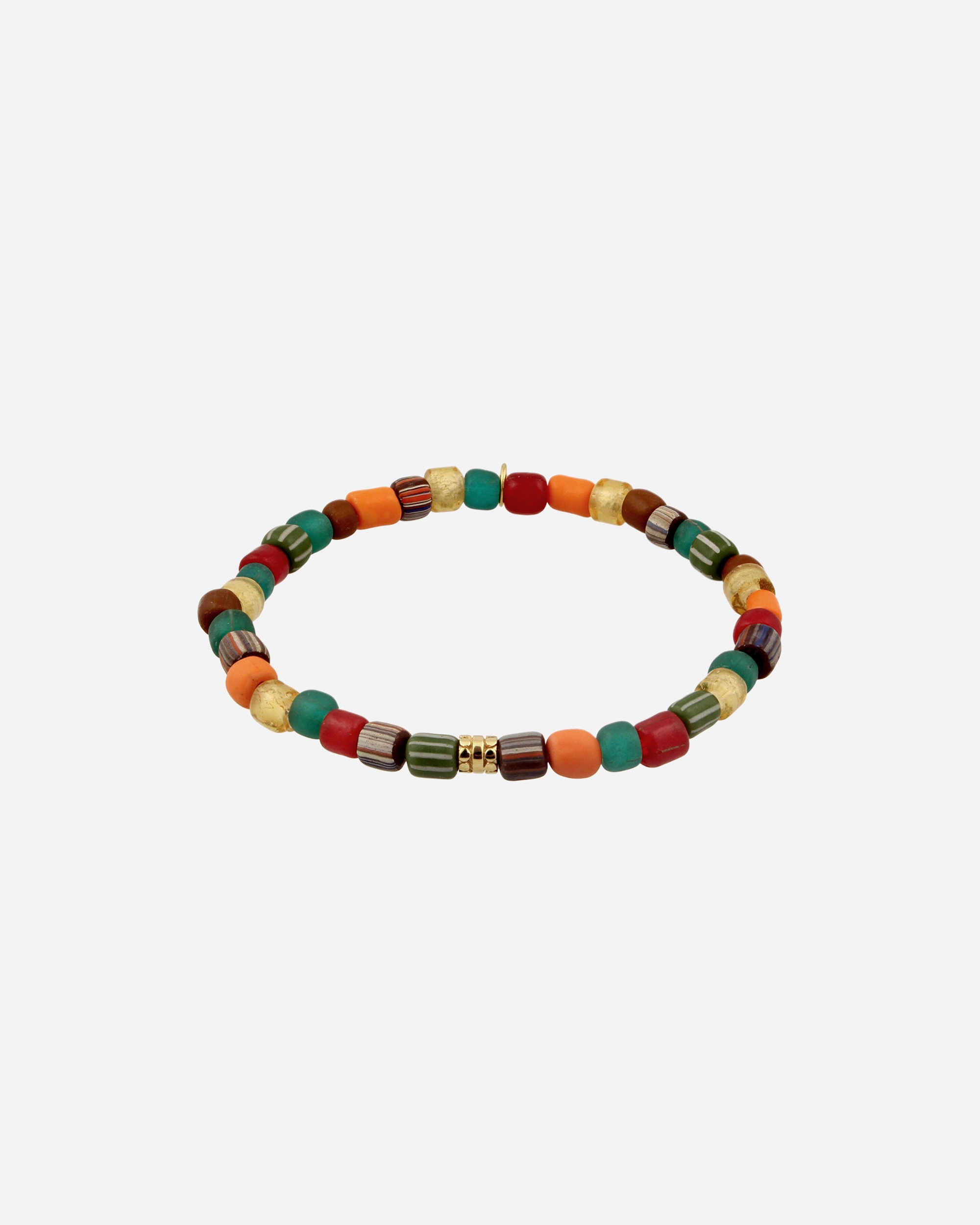 Braccialetto di Maschio KUZZOI Bracciale beads uomo Vetro Oro 925 Sterling Silver Gold-plated 19