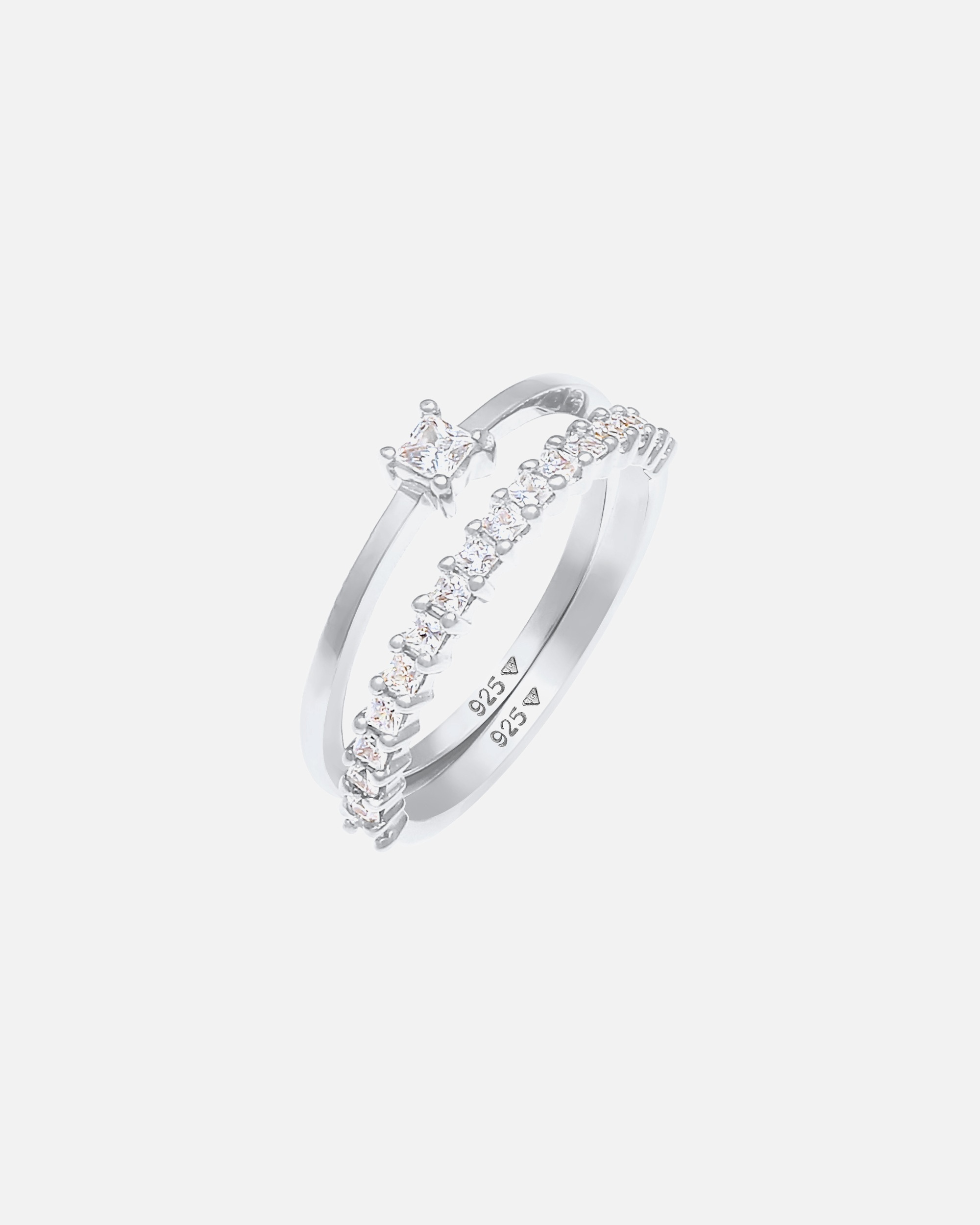 Anello di Femmina Elli Solitaire Fidanzata Infinity con cristalli di zirconio in argento sterling 925 58