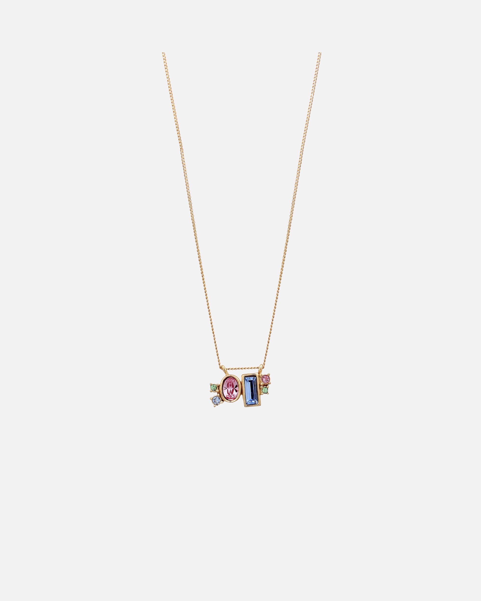 Collana di Femmina Elli Collana corta con pietra Cristalli Vetro Rosa Blu 925 Sterling Silver goldfarben