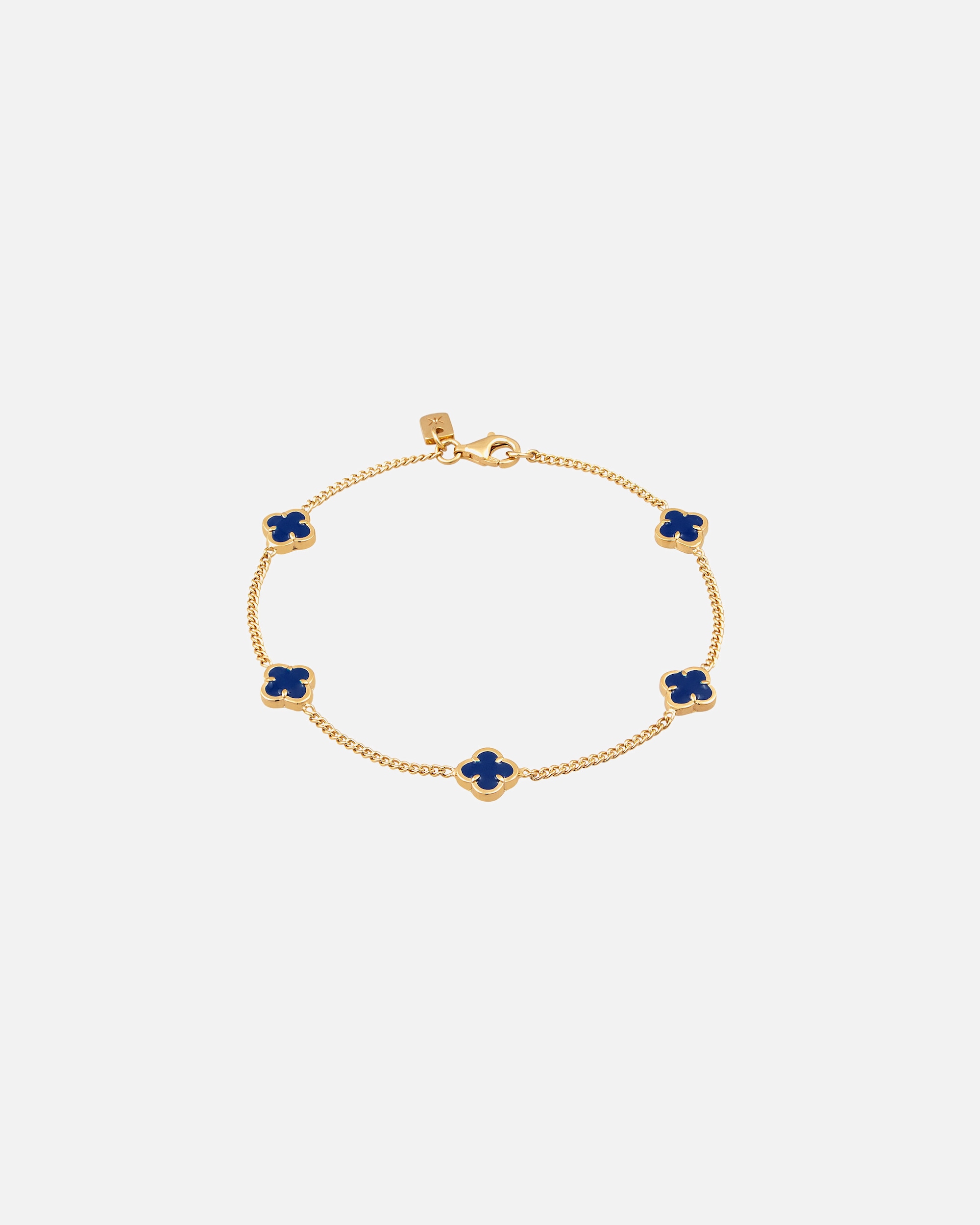 Braccialetto di Maschio KUZZOI Bracciale argento maschile Quadrifoglio 925 Sterling Silver Gold-plated 19