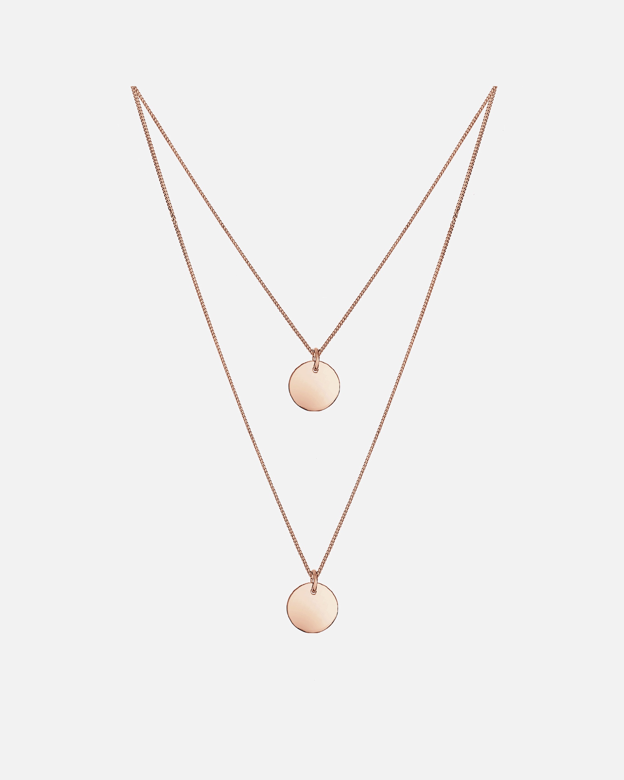 Collana di Femmina Elli Ciondolo Placchetta a 2 Strati in Argento Sterling 925 rosefarben