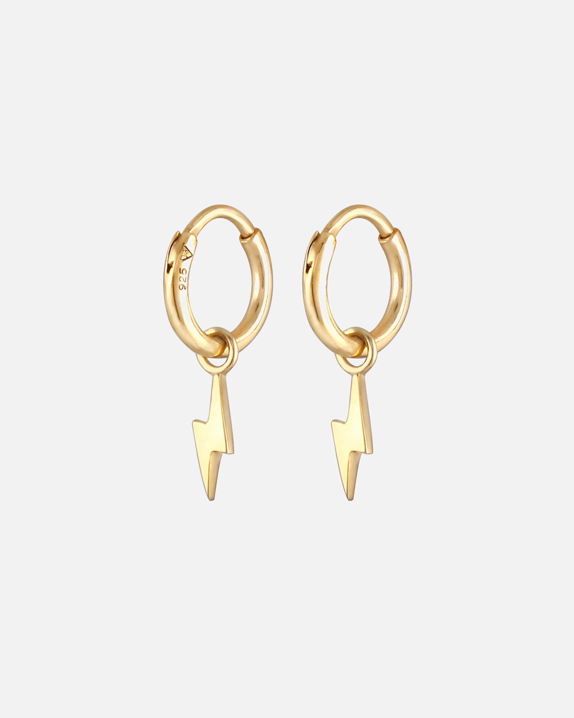 Orecchini di Femmina Elli Orecchini a cerchio in Argento Sterling 925 con pendente a forma di lampo goldfarben