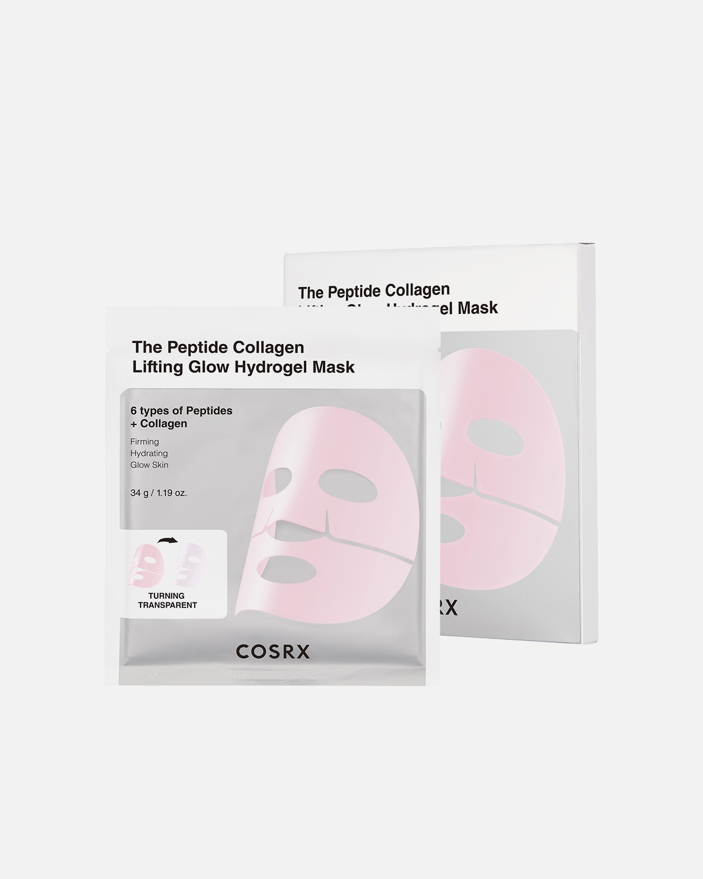 Maschera in Tessuto di Unisex COSRX The Peptide Collagen Lifting Glow Hydrogel Mask 3er Pack 3 Stück