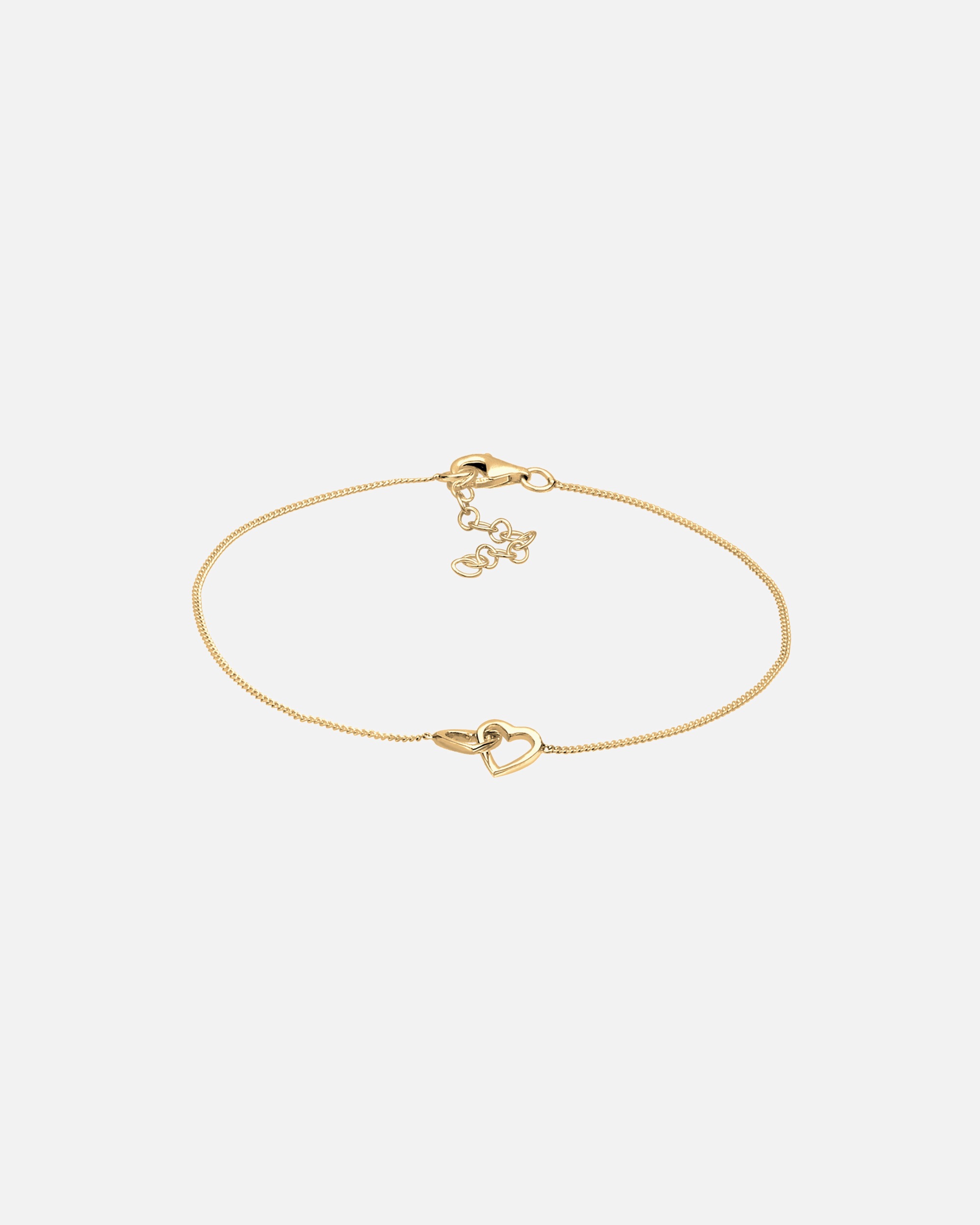 Braccialetto di Femmina Elli Cuore Intrecciato Connessione in Argento Sterling 925 Placcato Oro 18