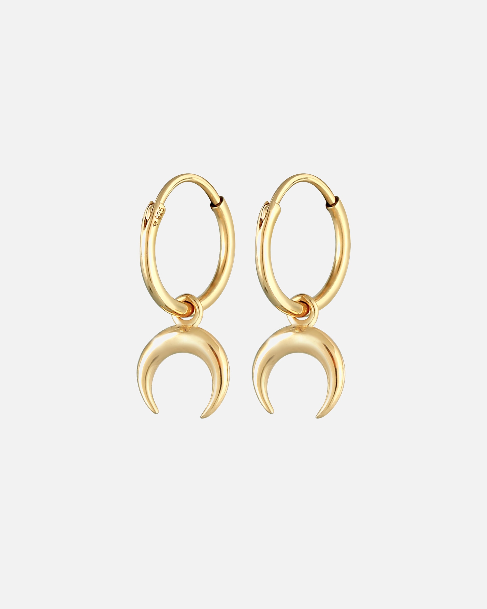 Orecchini di Femmina Elli Creoles mezza luna falce ciondolo Astro Look tendenza in 925 Sterling Silver goldfarben