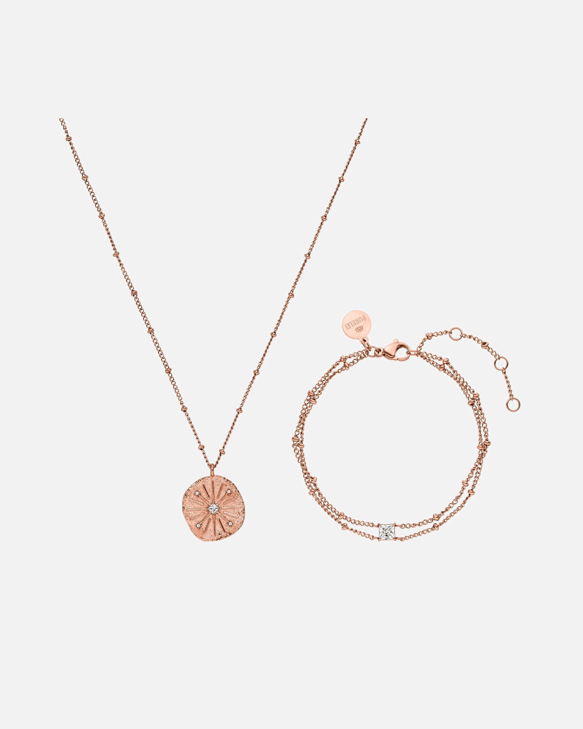 Set Gioielli di Femmina Purelei Mahina Club Hokulele Set di gioielli 100% acciaio inossidabile Oro rosa